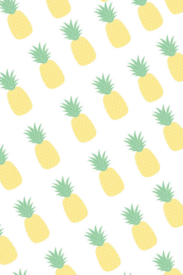 pineapple, yellow, green crowns, SD Phone Wallpaper