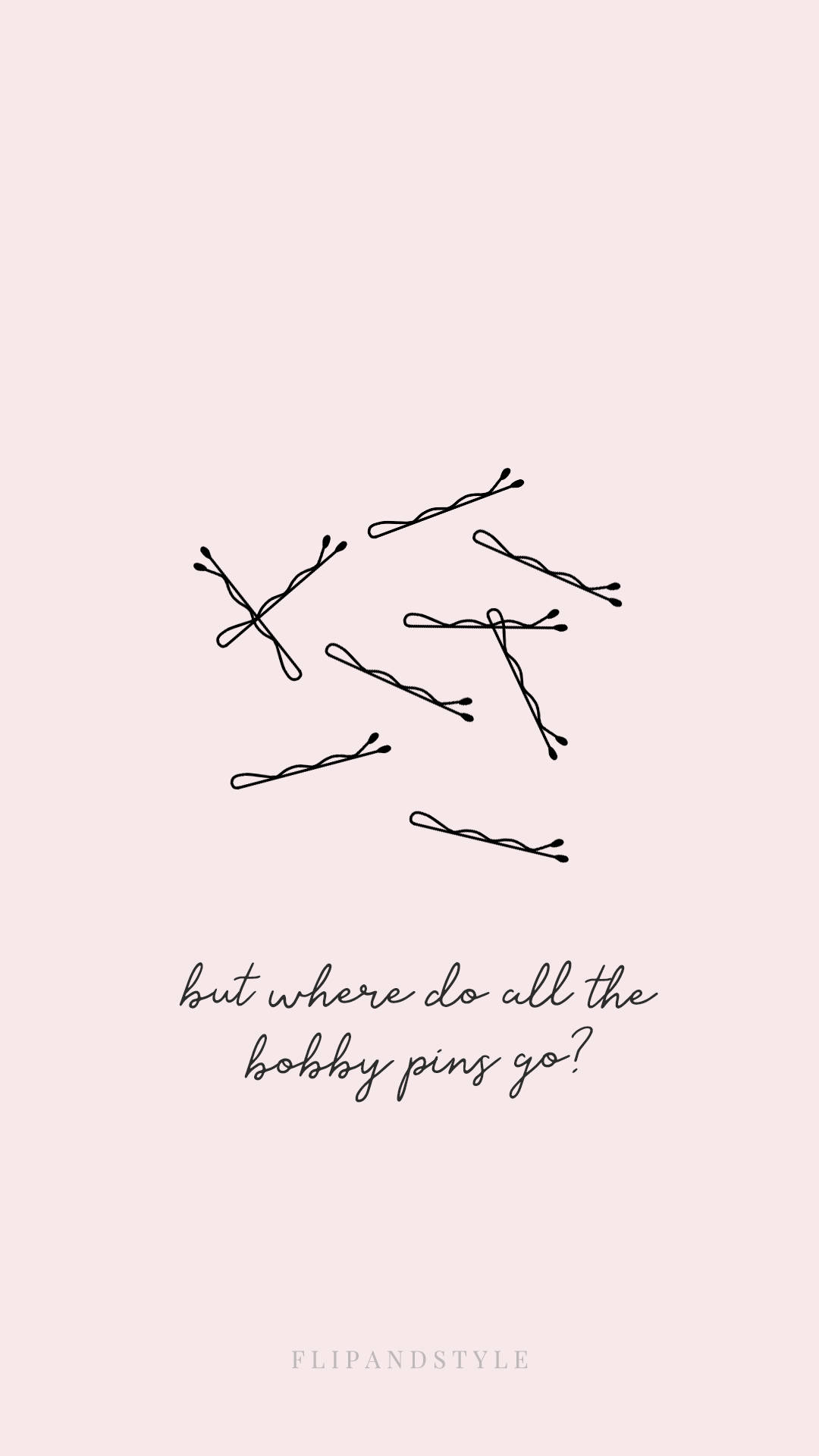 bobby pins, soft pink background, minimalist line drawing, Full HD Phone Wallpaper