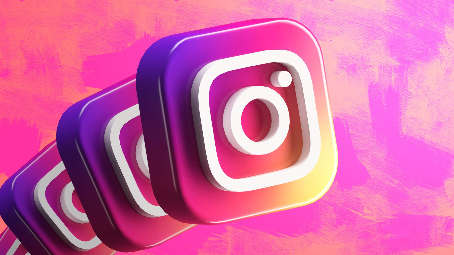 Instagram, glossy, gradient purple yellow, Full HD Desktop Wallpaper