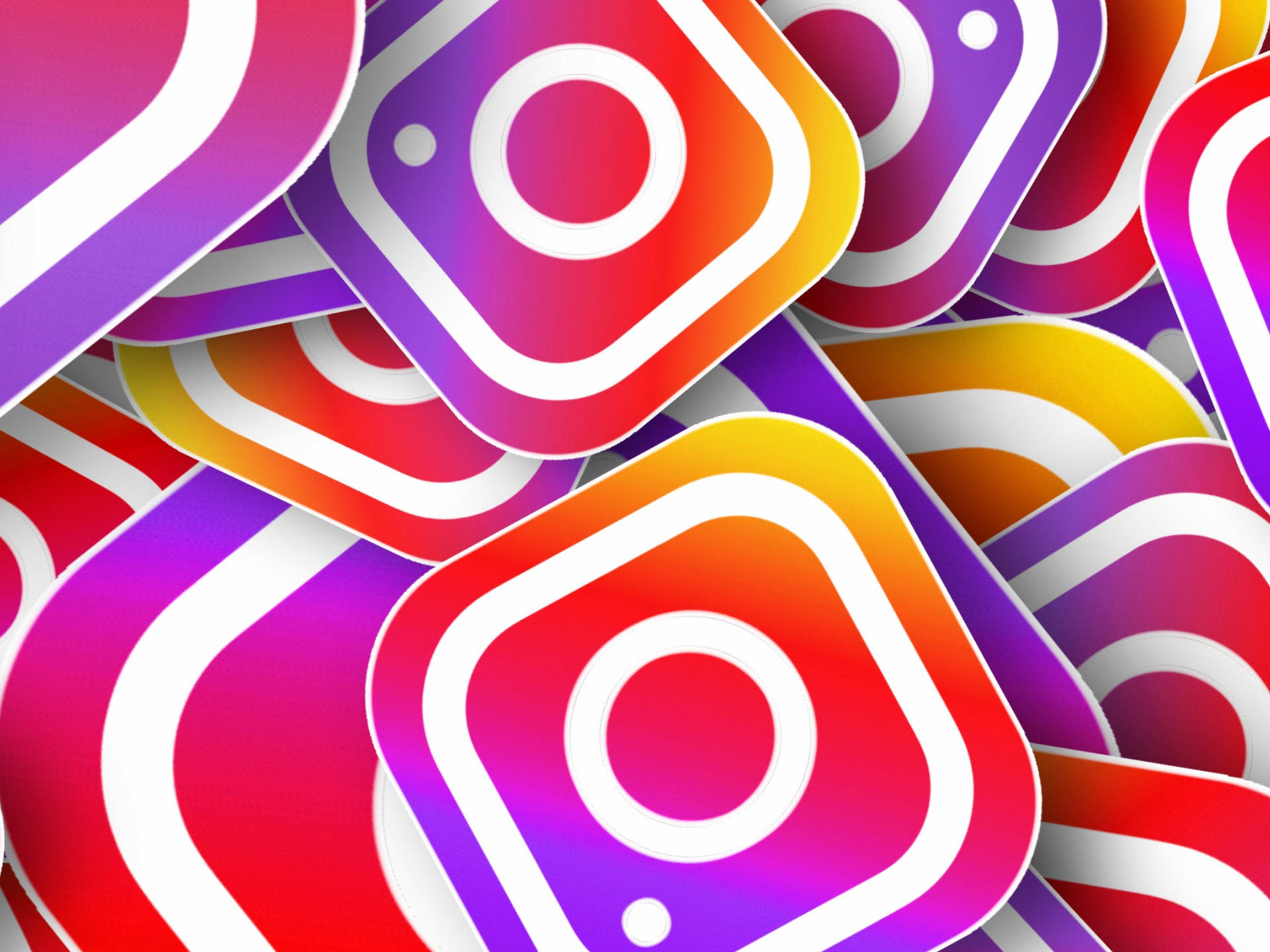 Instagram app icons, vibrant gradient, dynamic, Full HD Desktop Wallpaper