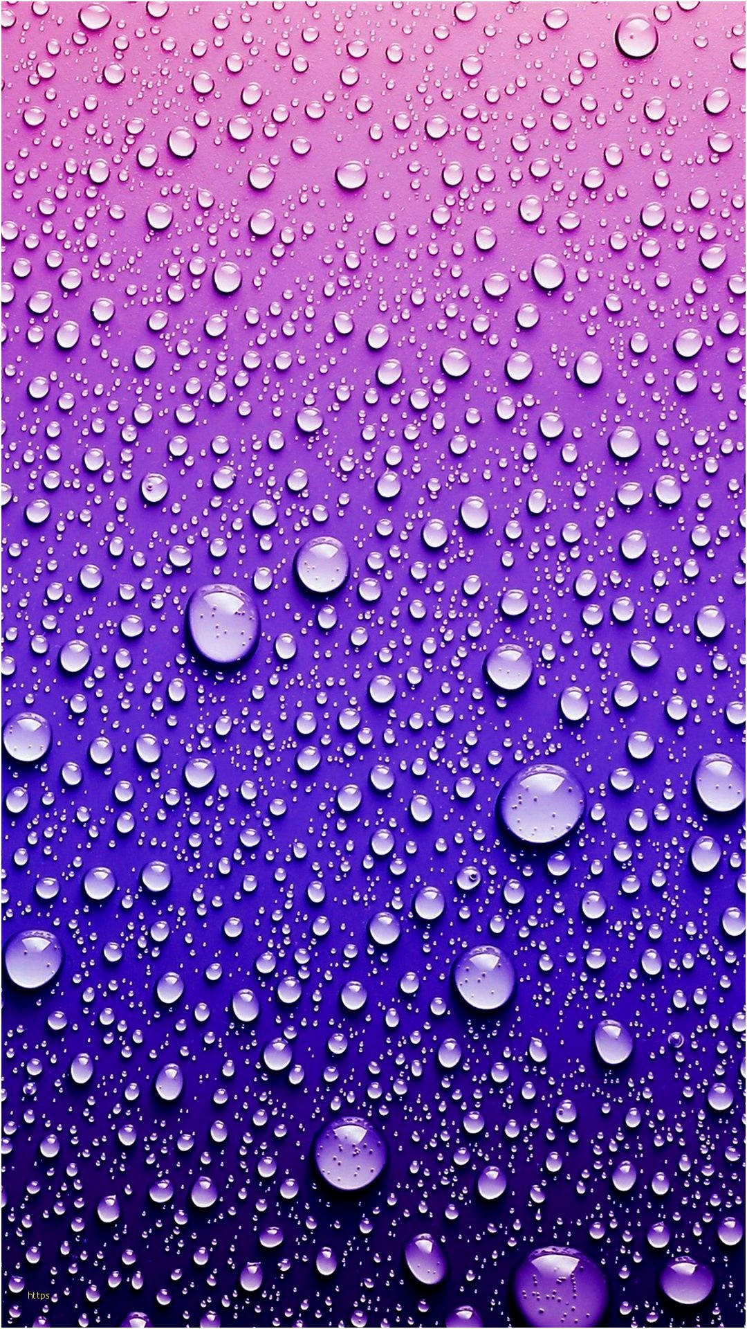 water drops, vibrant purple to blue gradient background, glistening water droplets, Full HD Phone Wallpaper