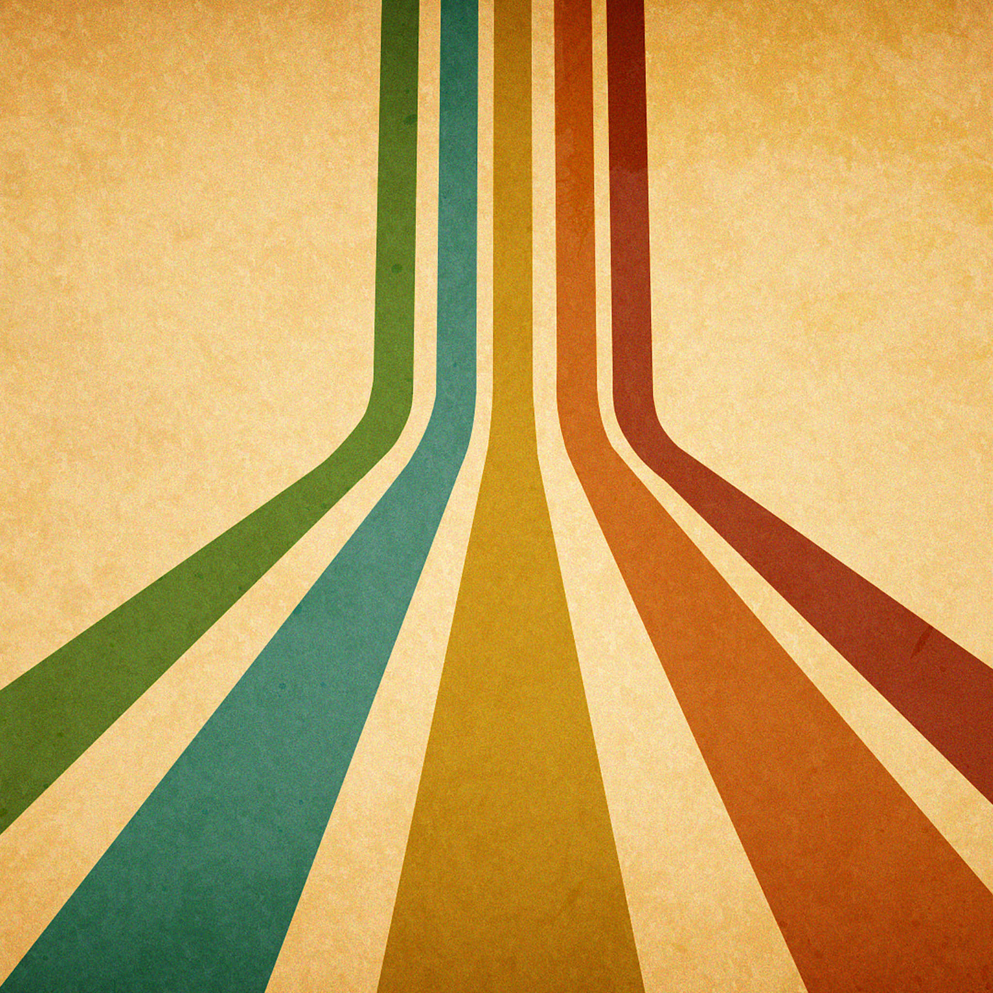 Yellow Rainbow iPad, retro stripes, green teal gold red, Full HD Desktop Wallpaper