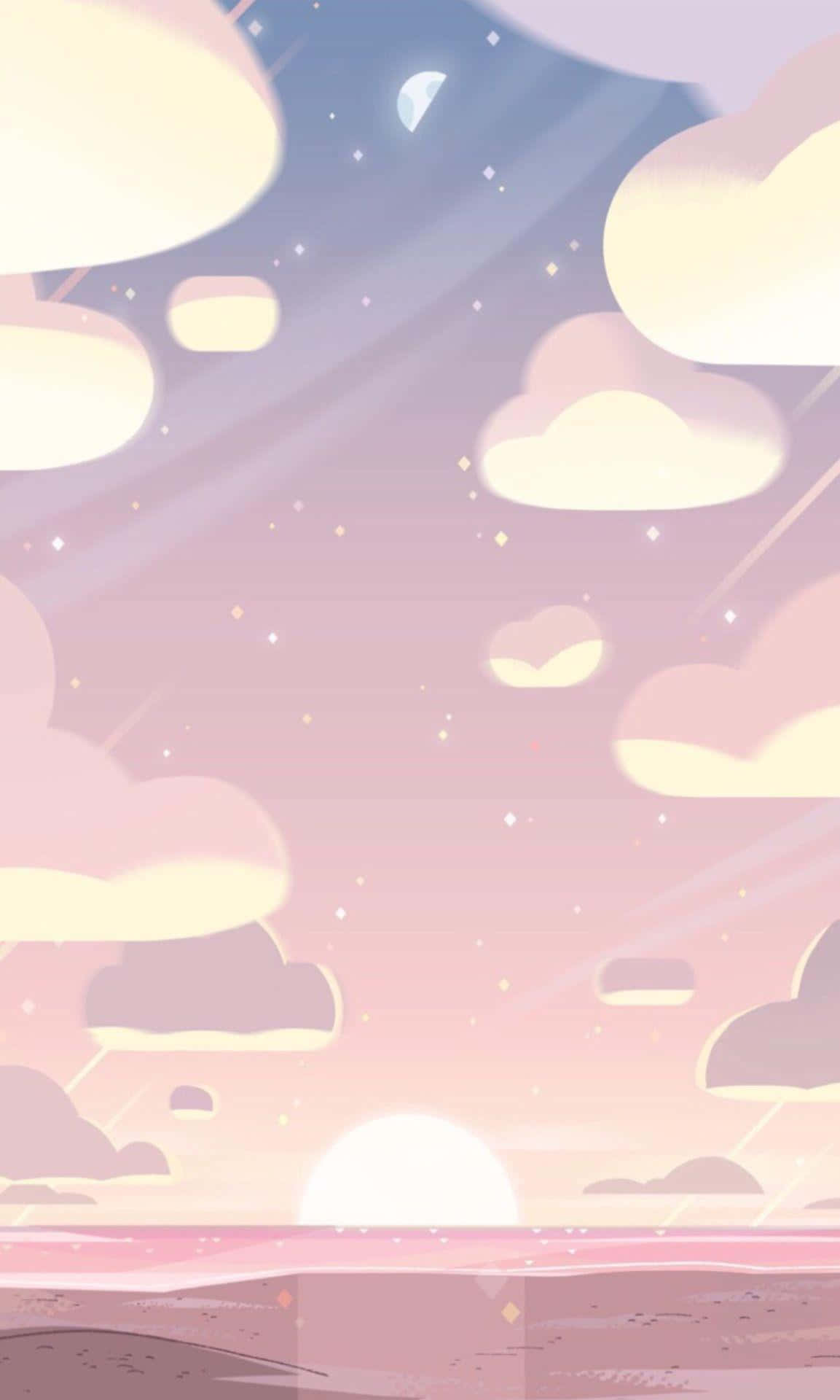 cute aesthetic ipad, pastel sky, glowing clouds, Full HD Phone Wallpaper