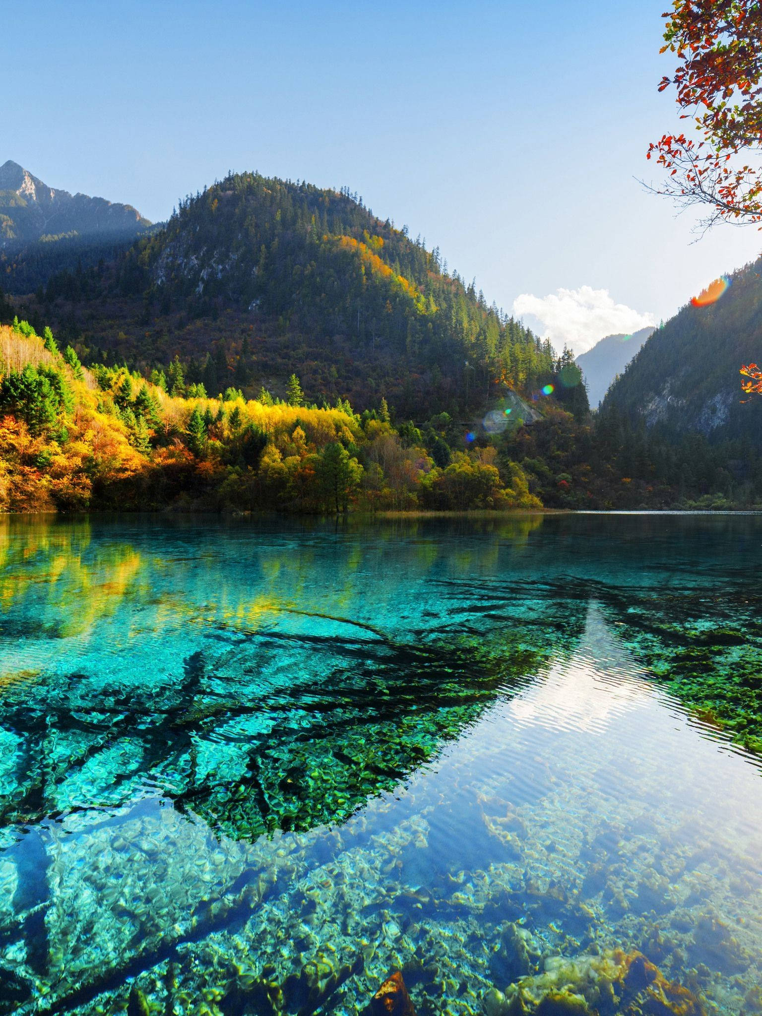 4K iPad, lake view, turquoise lake, Full HD Phone Wallpaper