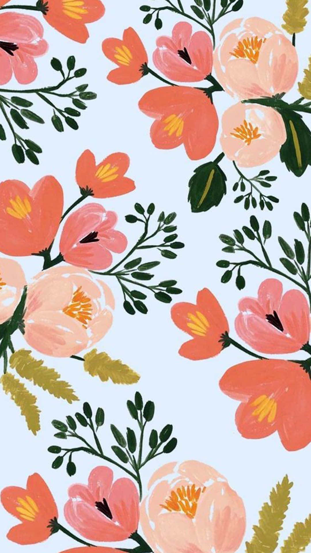 cute iphone flower, vibrant coral, peach, Full HD Phone Wallpaper