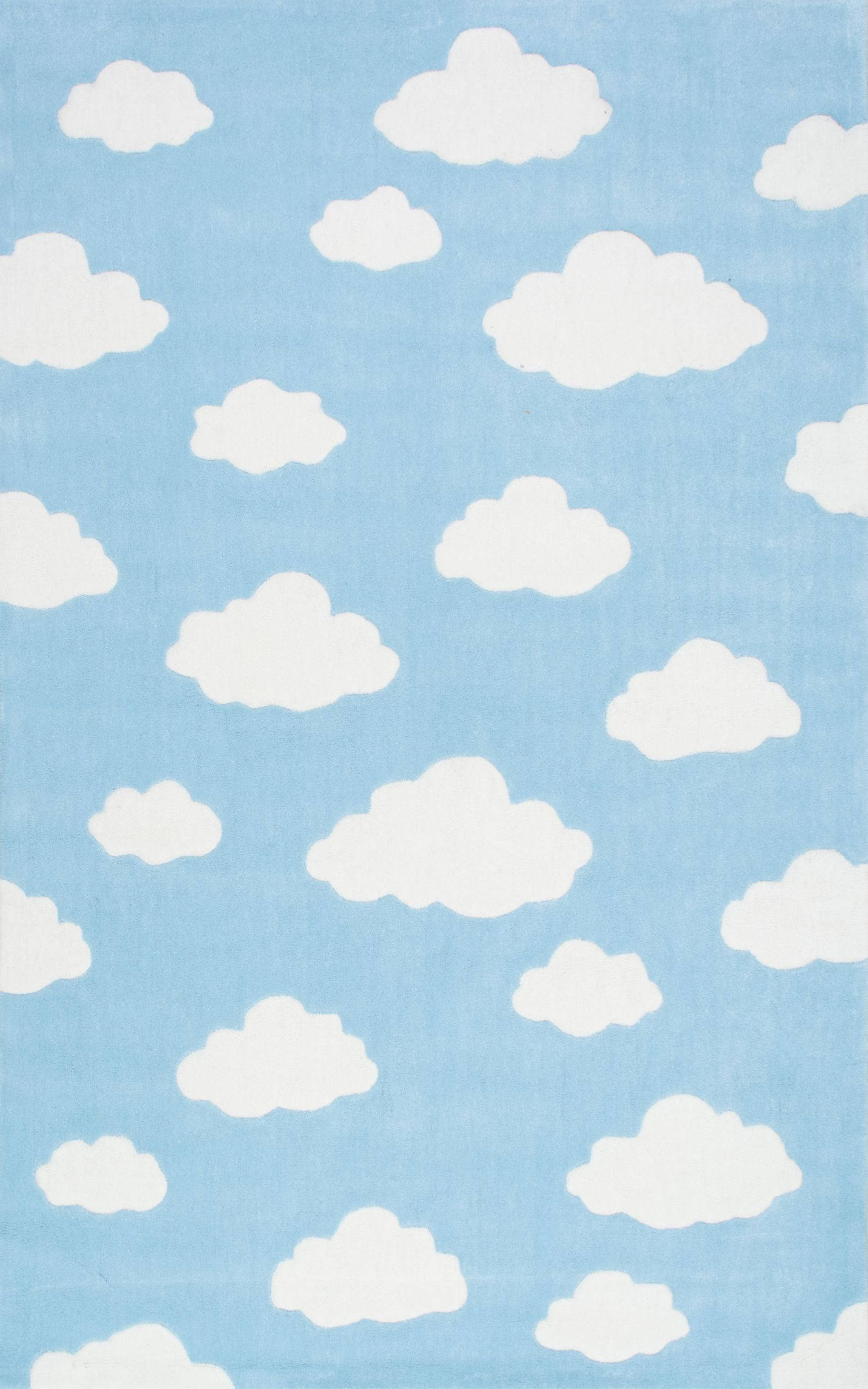 white clouds, soft blue rug, whimsical sky-like pattern, Full HD Phone Wallpaper