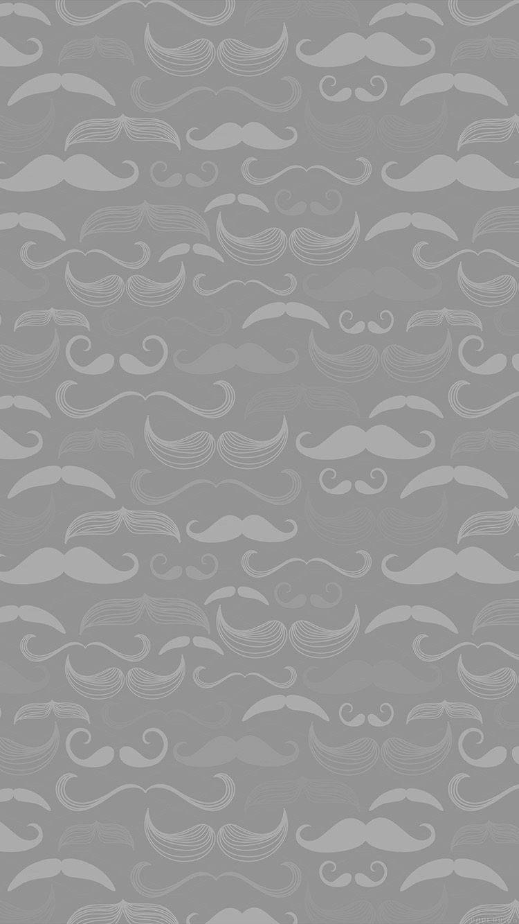 grey moustache, cute iPhone lock screen, repeating stylized mustache illustrations, HD Phone Wallpaper