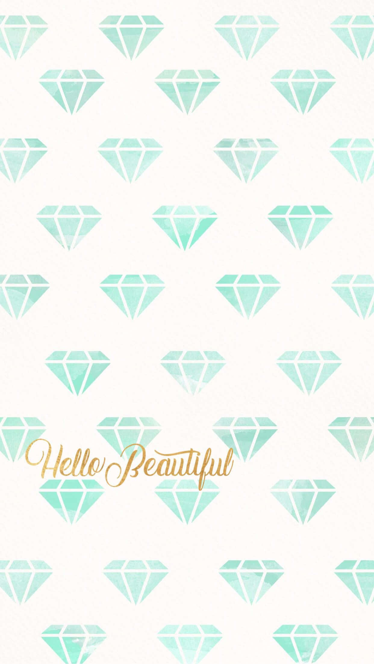 Cute iPhone Teal, mint green, gold cursive text, Full HD Phone Wallpaper
