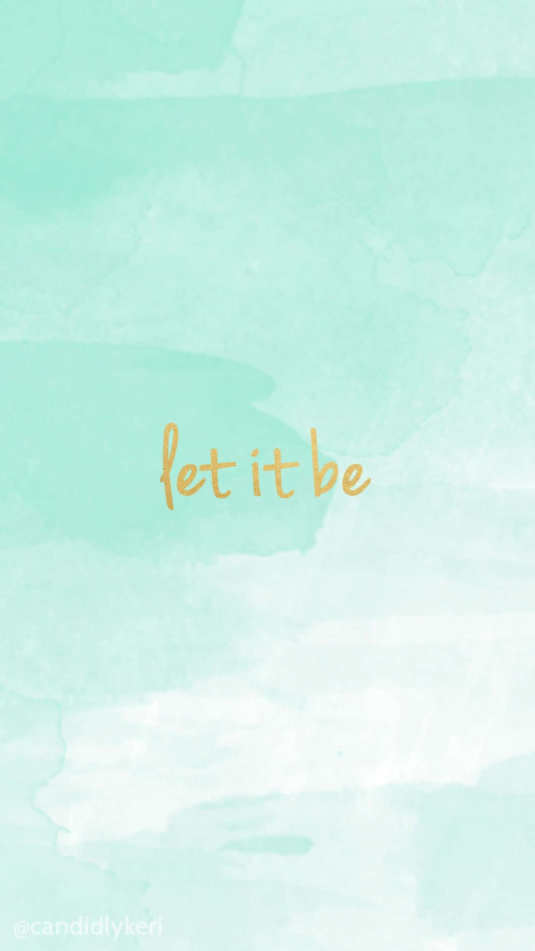 mint, watercolor wash, golden cursive text, Full HD Phone Wallpaper