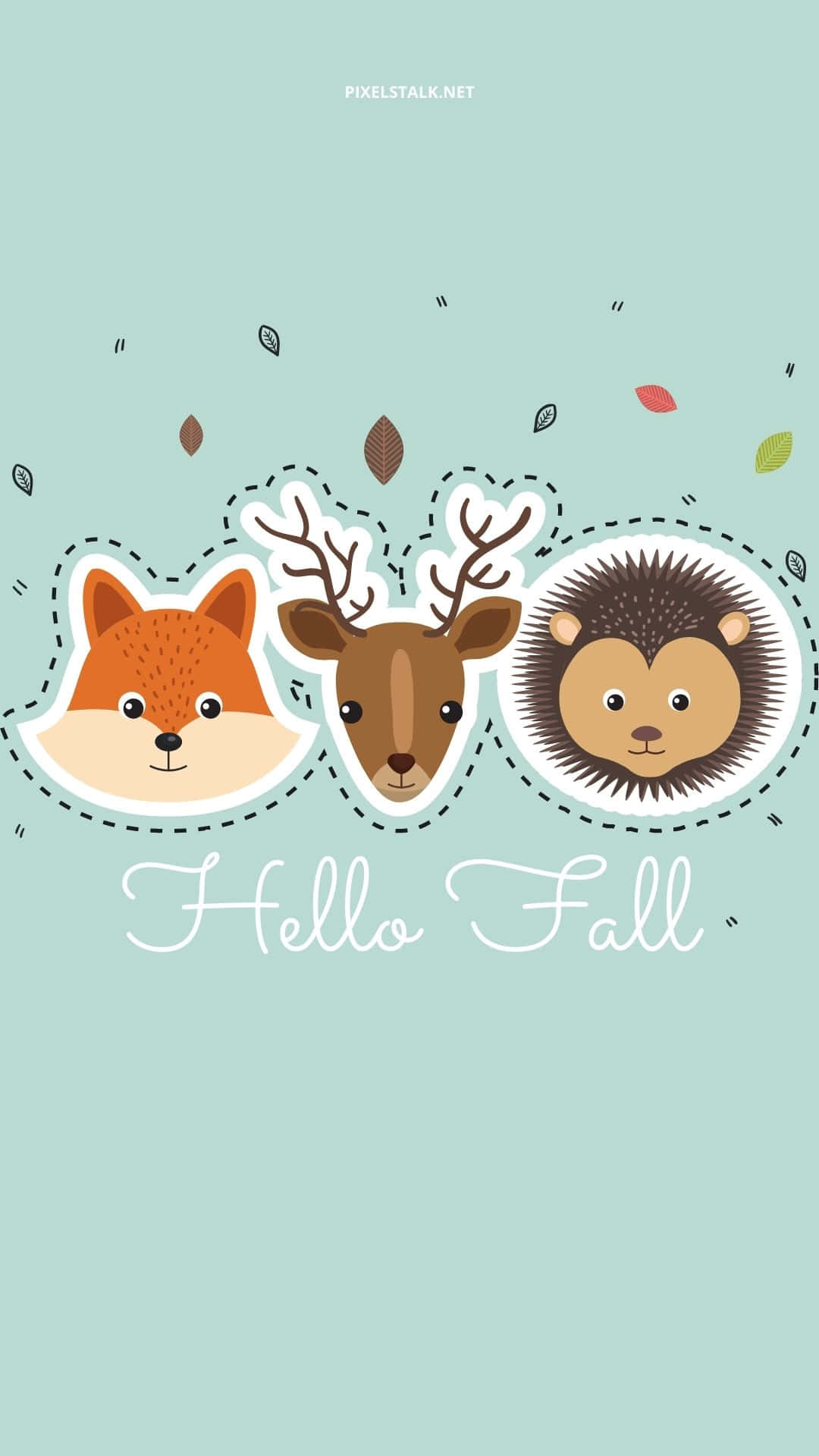 Cute iPhone Teal, fox, deer, Full HD Phone Wallpaper