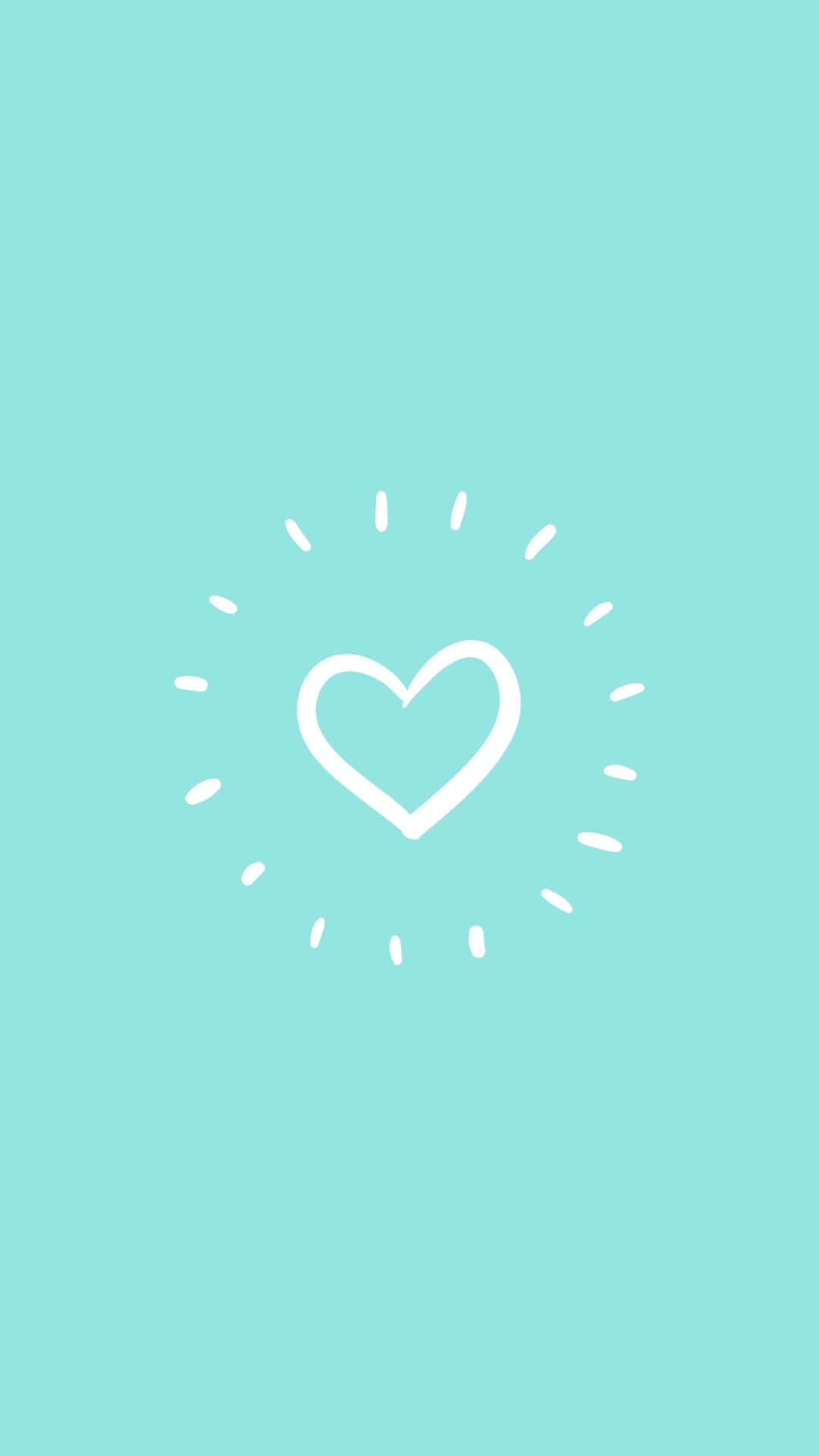 Cute iPhone Teal, mint green, white heart, Full HD Phone Wallpaper
