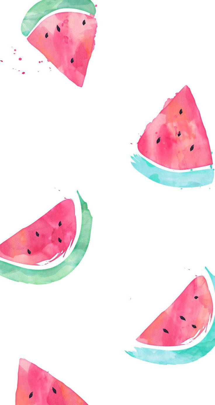 watercolor, watermelon, pink flesh, HD Phone Wallpaper