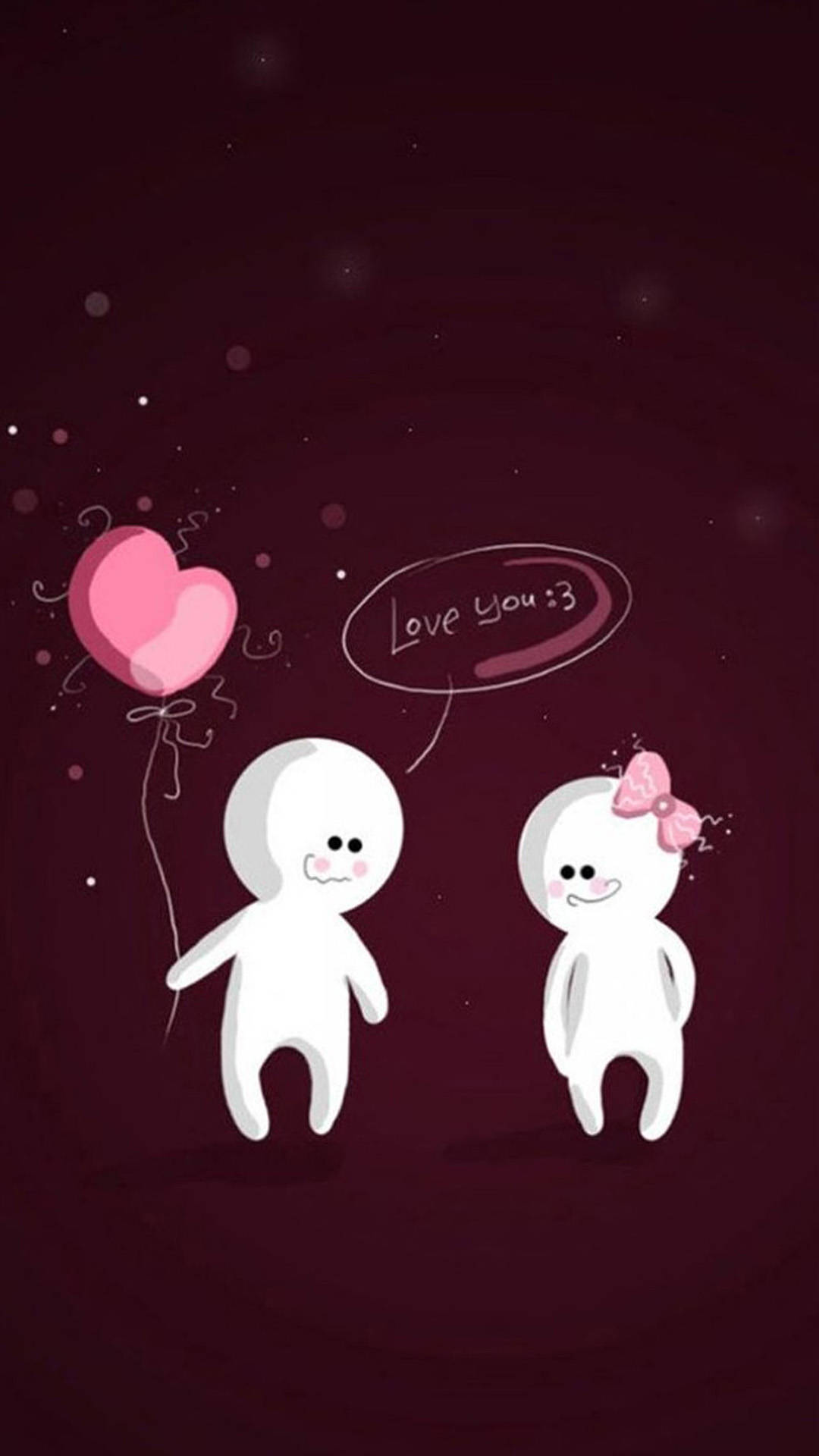 Ghosts Lovers, cute iPhone, white cartoon figures, Full HD Phone Wallpaper