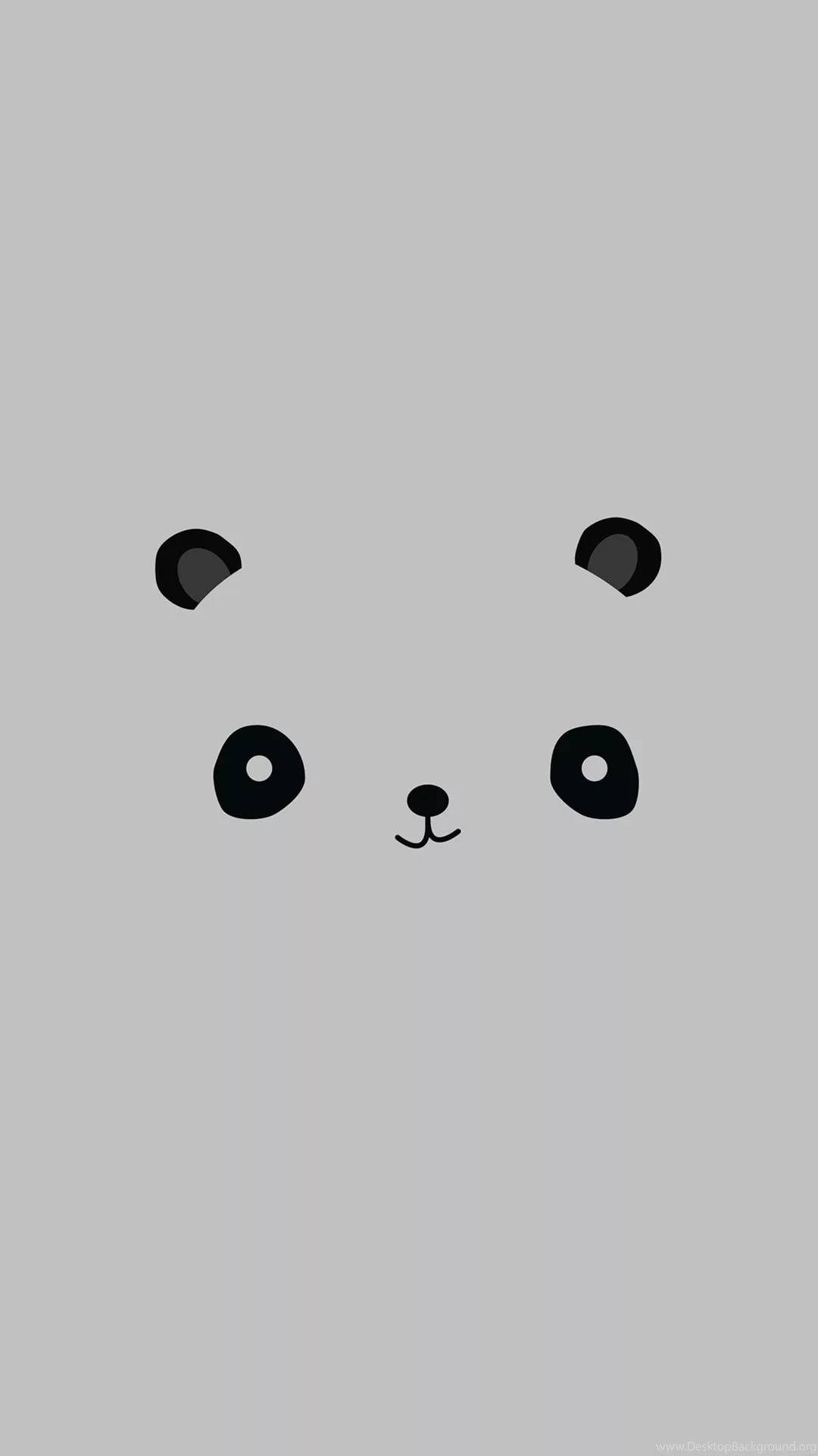 panda face, black and white, simple eyes nose and mouth, Full HD Phone Wallpaper