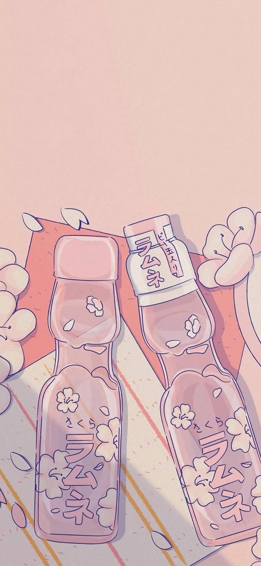 sakura flavored soda, Ramune bottles, pink cherry blossom flavored, Full HD Phone Wallpaper
