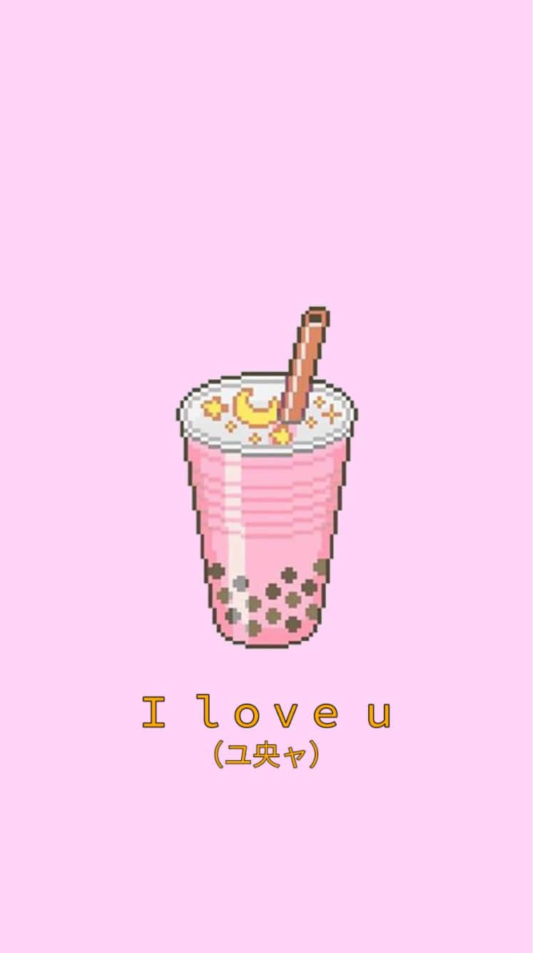 pixel art, bubble tea, straw, HD Phone Wallpaper