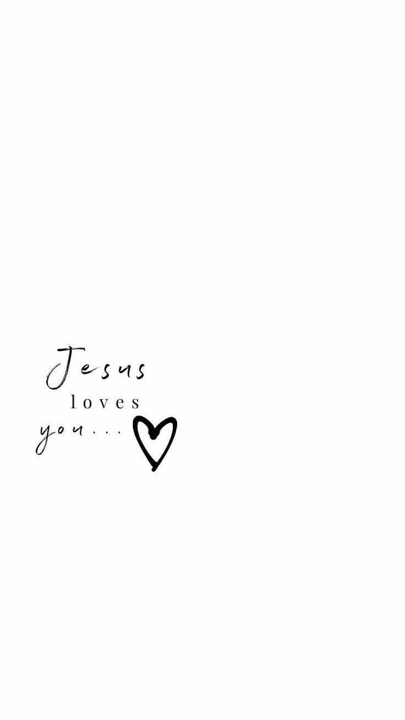 Cute Jesus, Jesus loves you, minimalist black script, HD Phone Wallpaper