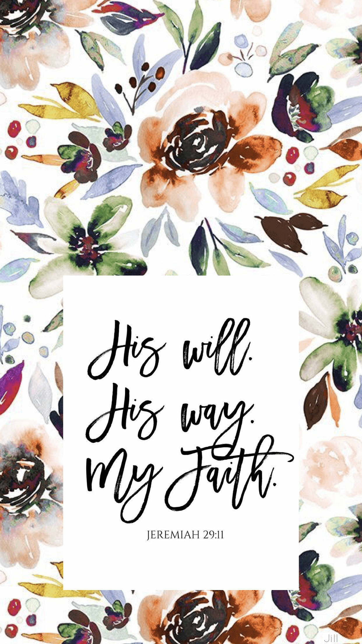 Cute Jesus, Jeremiah 29, watercolor floral pattern, Full HD Phone Wallpaper