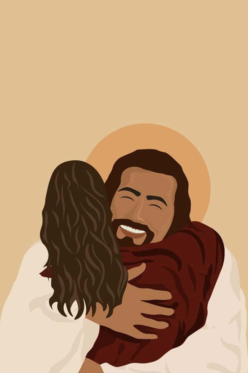 Aesthetic Jesus, hugging, follower, HD Phone Wallpaper