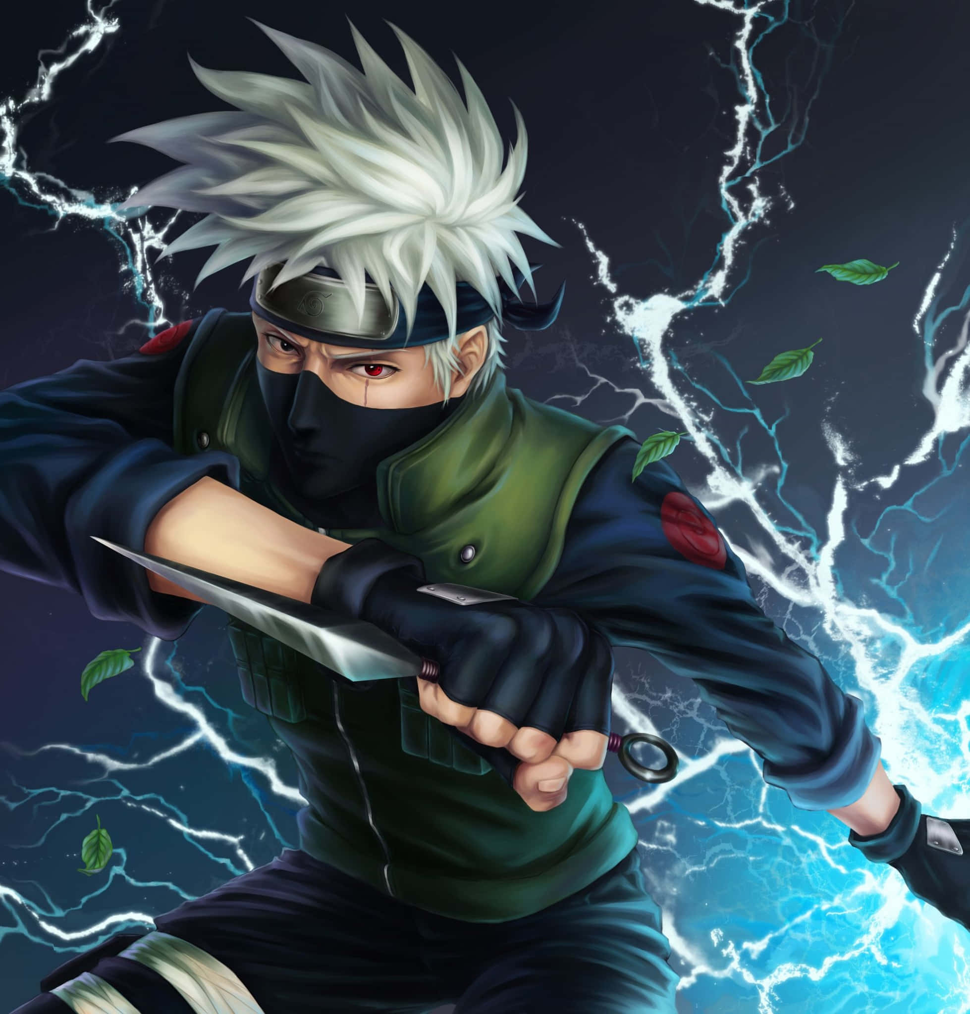 Kakashi, spiky-haired ninja, red eyes, Full HD Phone Wallpaper