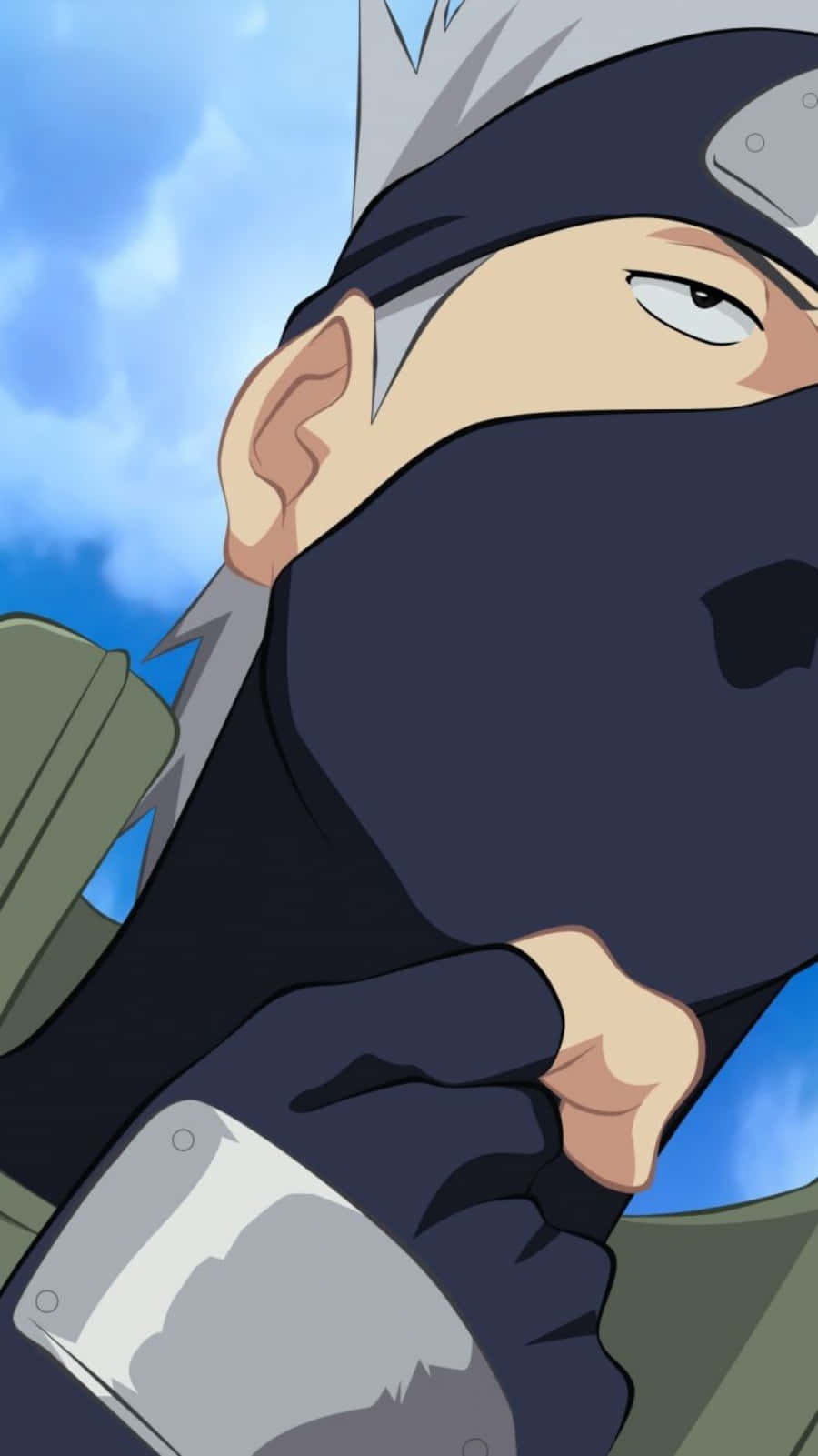 Cute Kakashi, masked anime ninja, silver hair, HD Phone Wallpaper