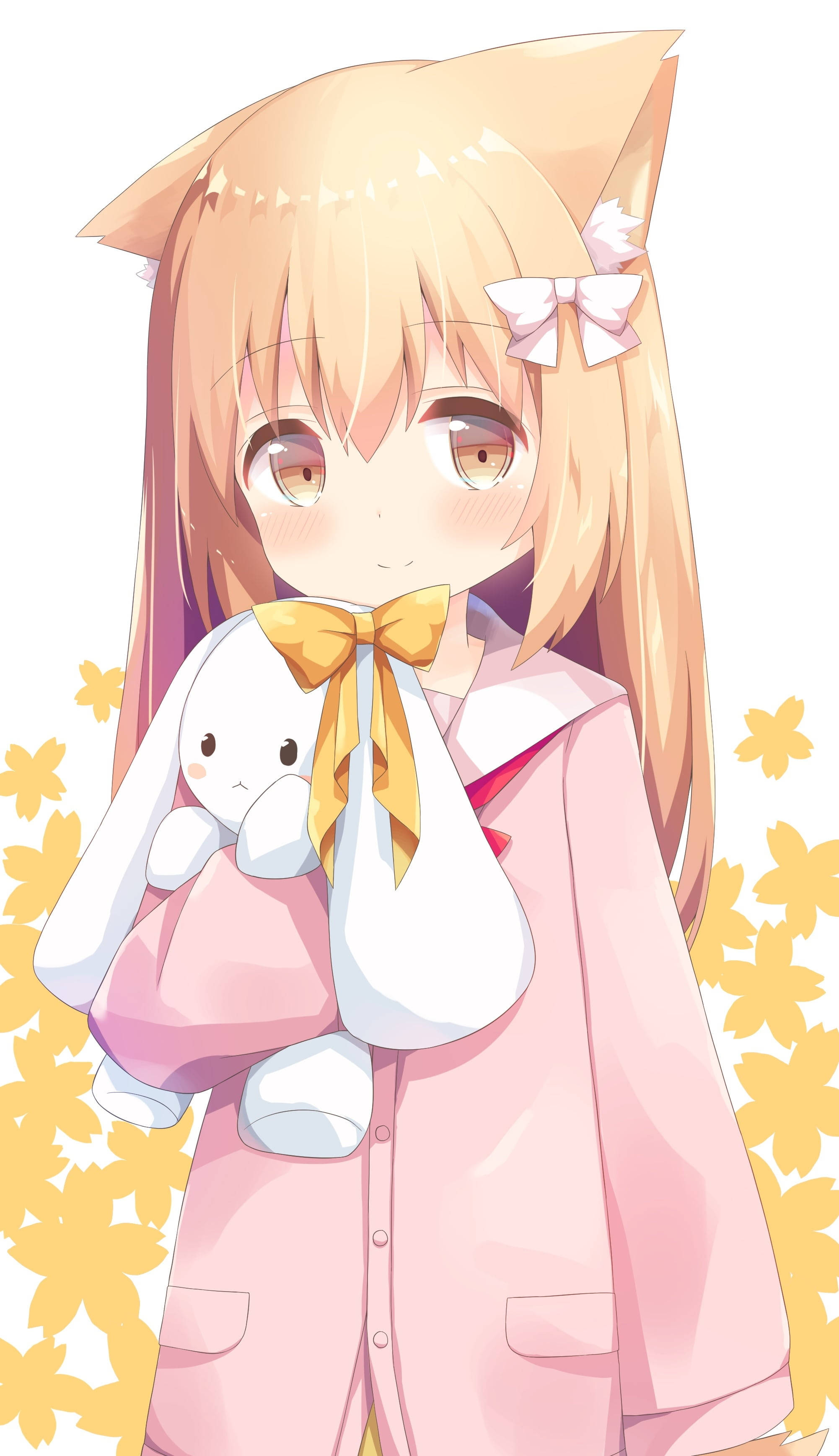 Cute Kawaii Anime, little foxgirl, cat ears, 2K Phone Wallpaper