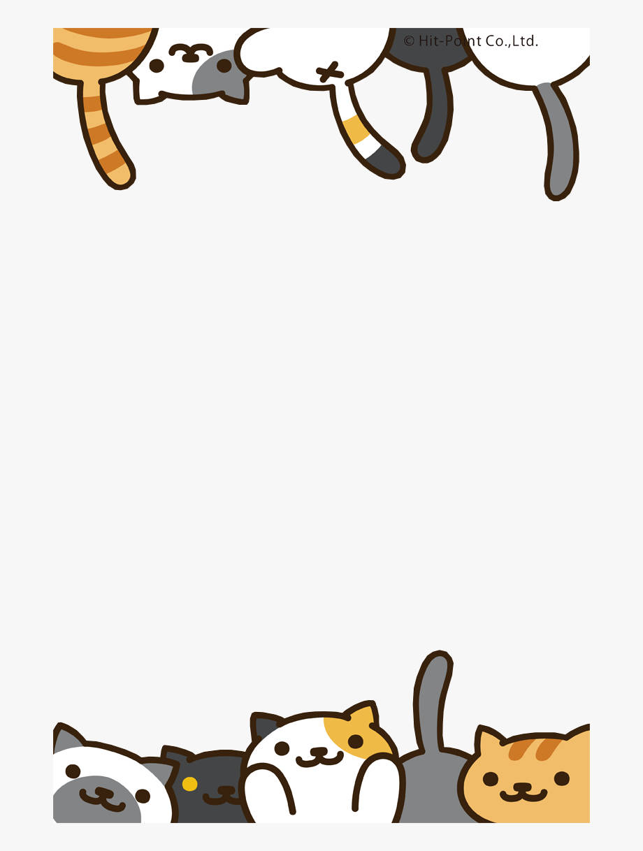 Cute Kawaii Cat, borders, cartoon cats, SD Phone Wallpaper