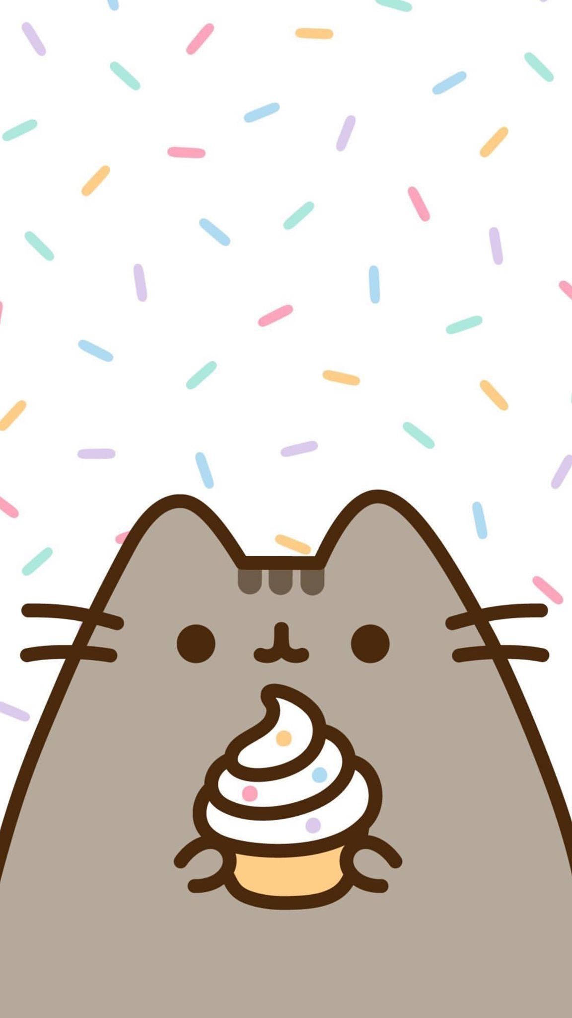 cute kawaii cat, gray cat, big eyes, Full HD Phone Wallpaper