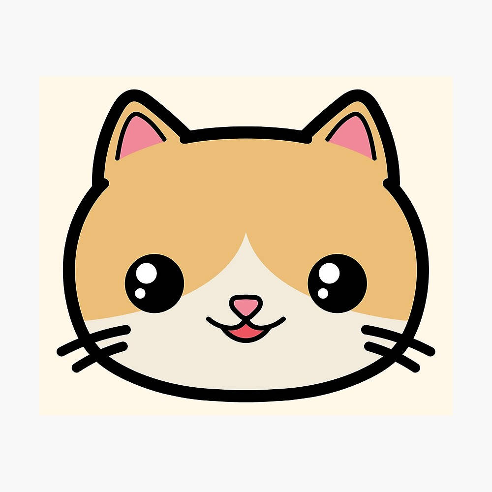 kawaii cat, big round eyes, pink ears, SD Desktop Wallpaper