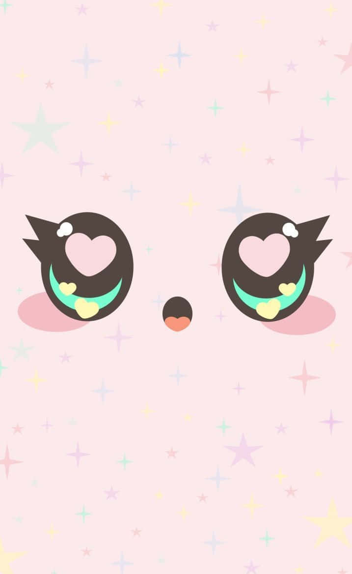 cute kawaii iPad, cartoon face, heart-shaped eyes, SD Phone Wallpaper
