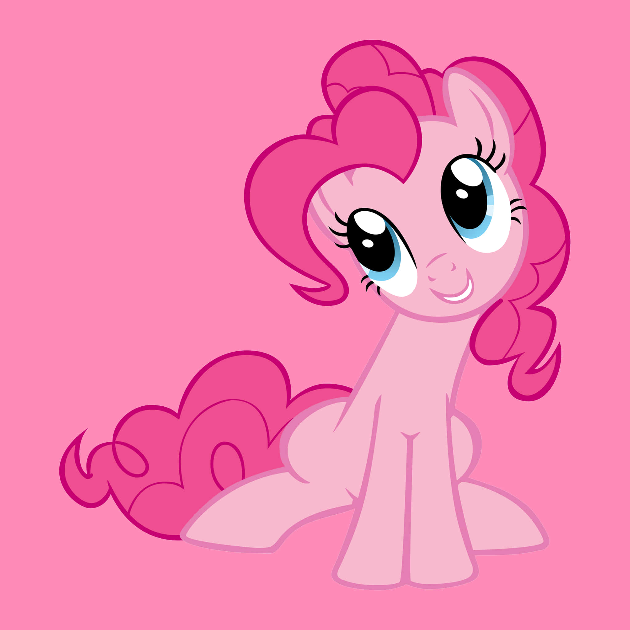 Cute Pink Kawaii iPad, pink pony, big blue eyes, Full HD Desktop Wallpaper