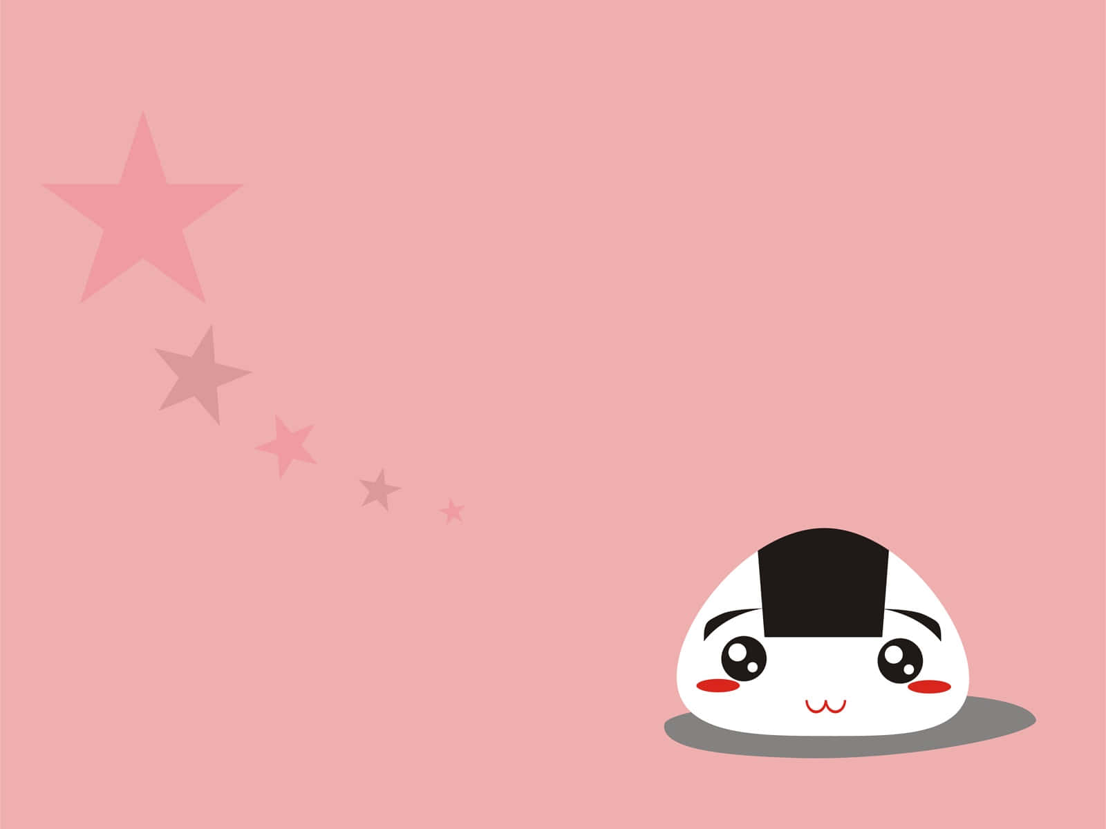 onigiri, black topknot, rosy cheeks, HD Desktop Wallpaper