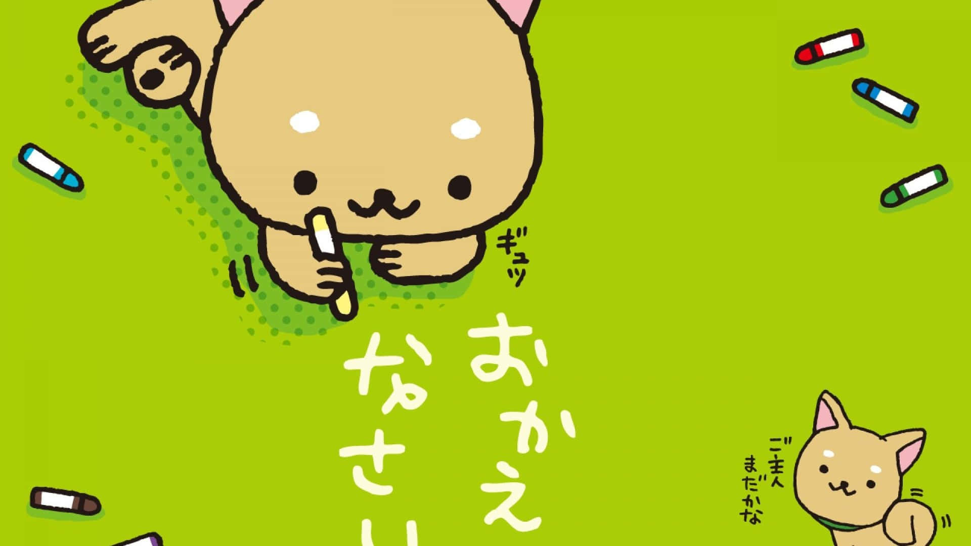 Cute Kawaii Cat Doodling, cartoon cat character, crayons, Full HD Desktop Wallpaper
