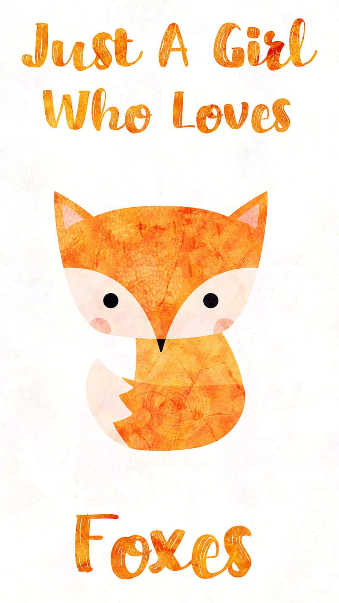 kawaii characters, watercolor fox illustration, orange tones, Full HD Phone Wallpaper