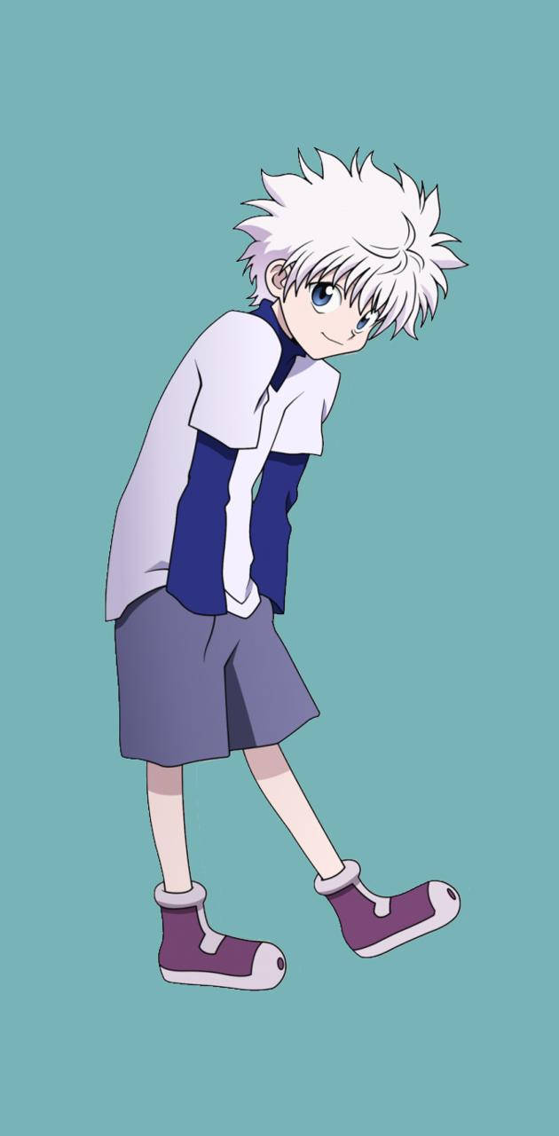 Cute Killua, spiky-haired anime boy, white shirt, HD Phone Wallpaper