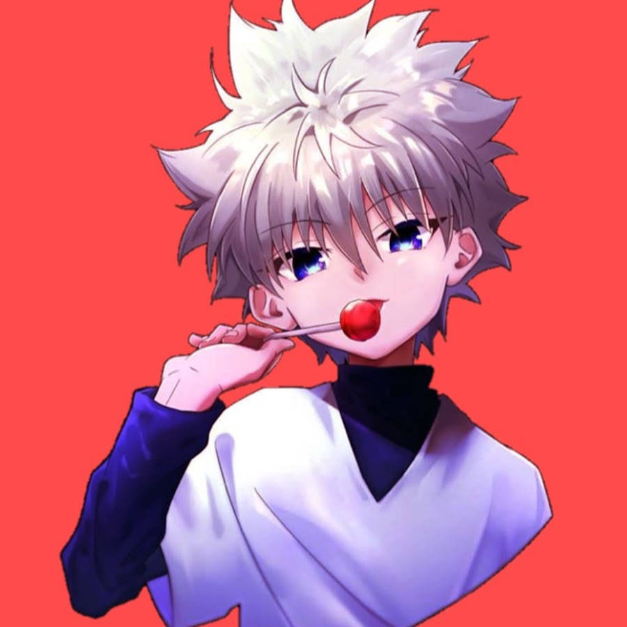 Cute Killua, spiky-haired anime boy, blue eyes, SD Desktop Wallpaper
