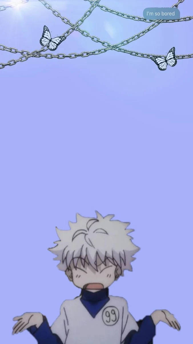 Cute Killua, white hair, number 99 shirt, SD Phone Wallpaper