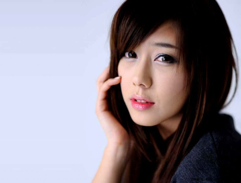 cute korean girl, dark hair, soft makeup, SD Desktop Wallpaper
