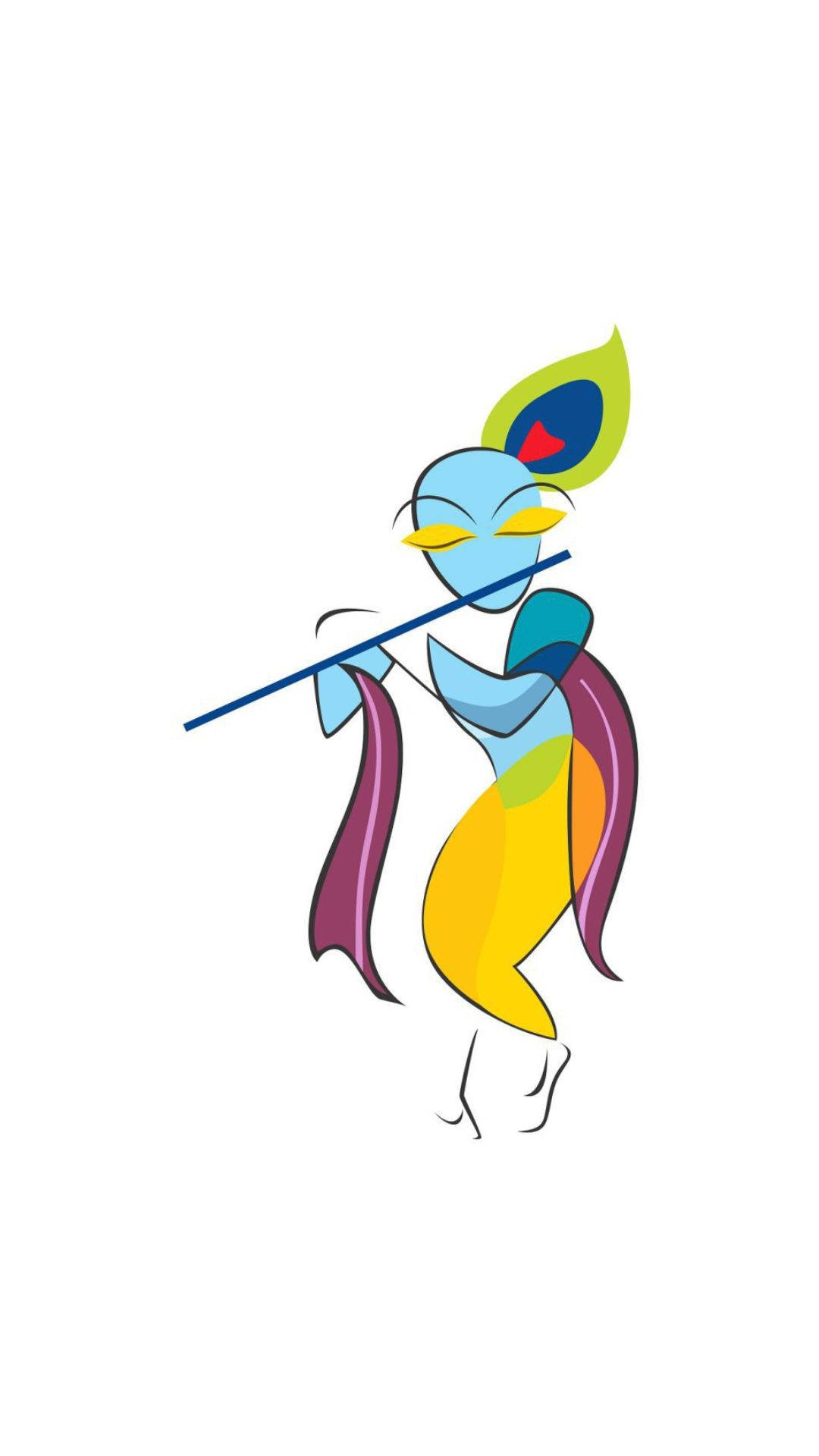 Cute Krishna, blue deity, peacock feather crown, Full HD Phone Wallpaper