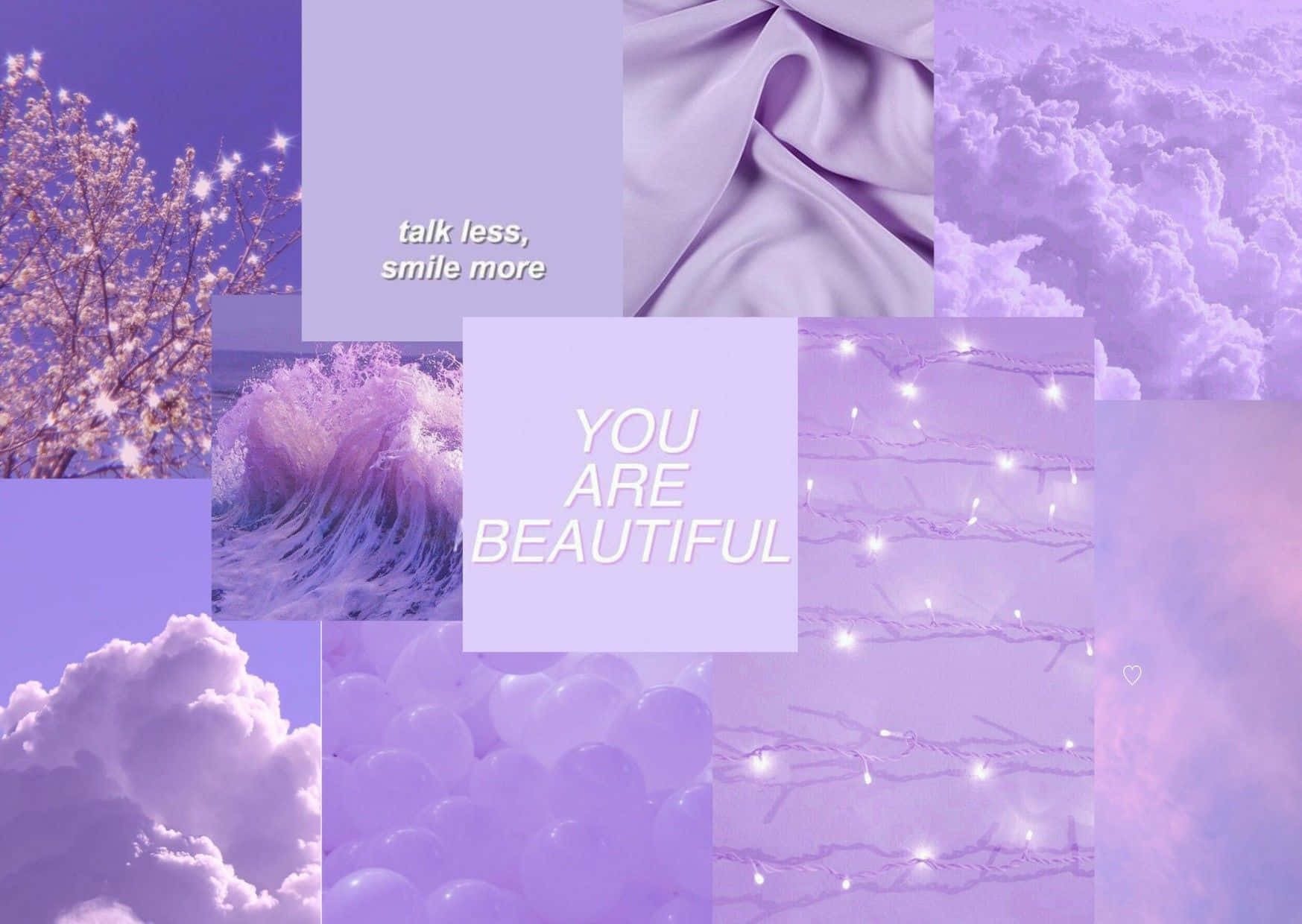 lavender, cherry blossoms, waves, HD Desktop Wallpaper