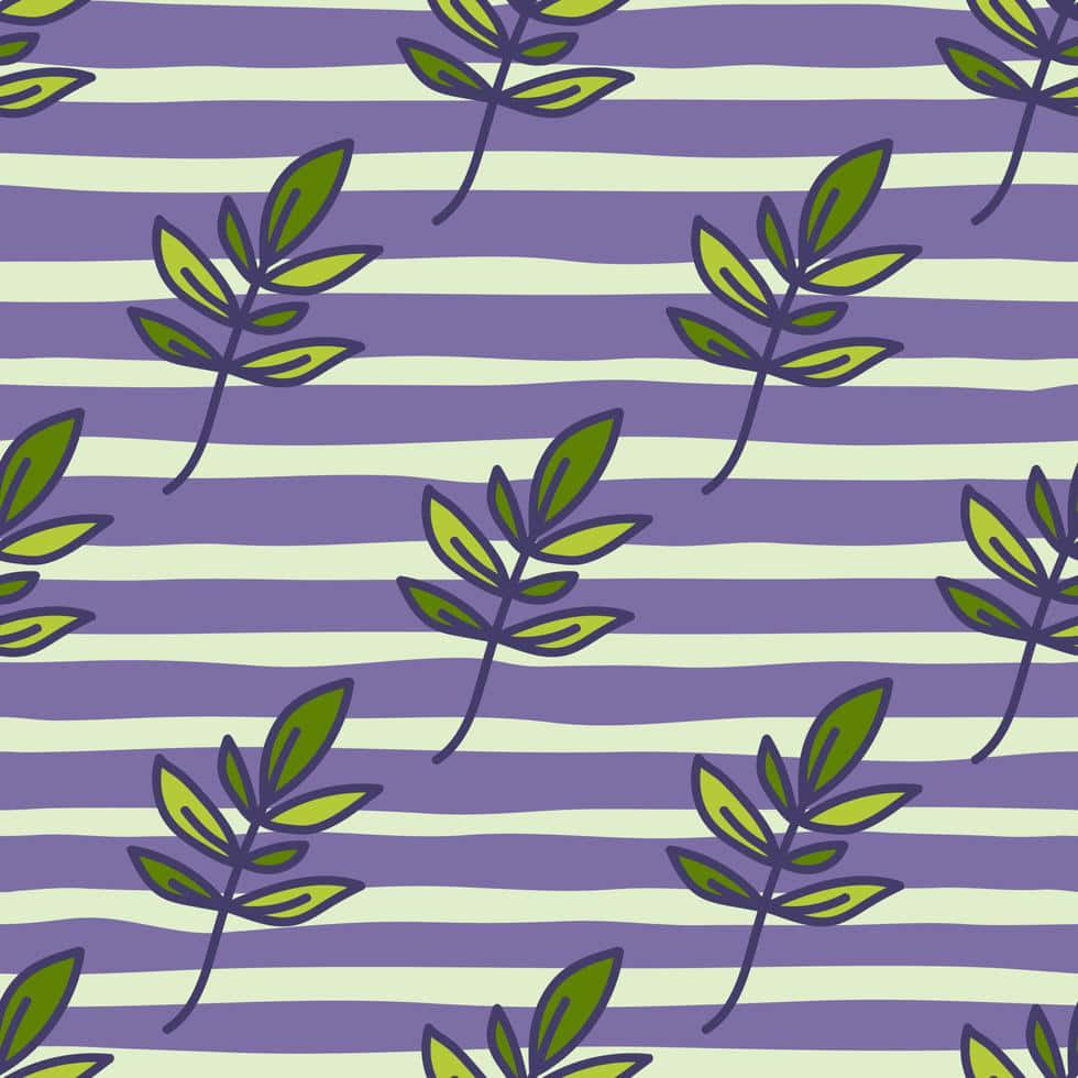 lavender leaves pattern, green leaf sprigs, lavender, SD Desktop Wallpaper