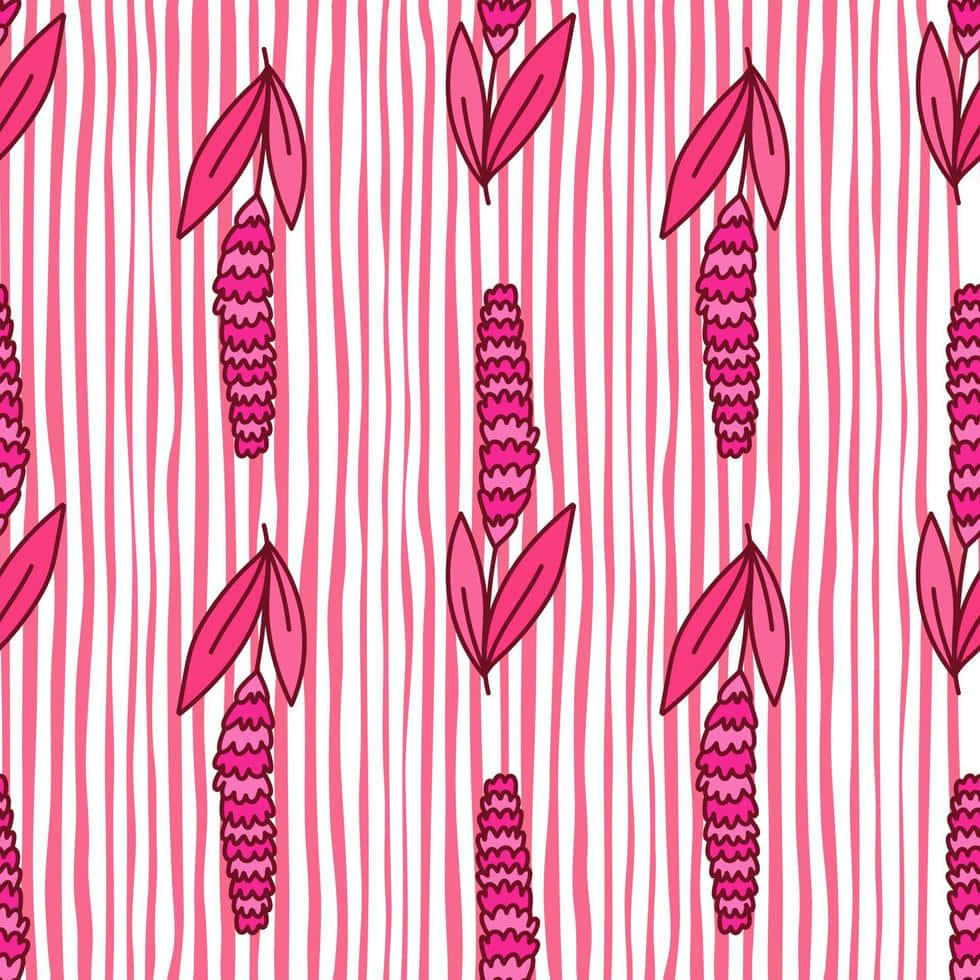 pink lavender pattern, pink stylized flower clusters, leaves, SD Desktop Wallpaper