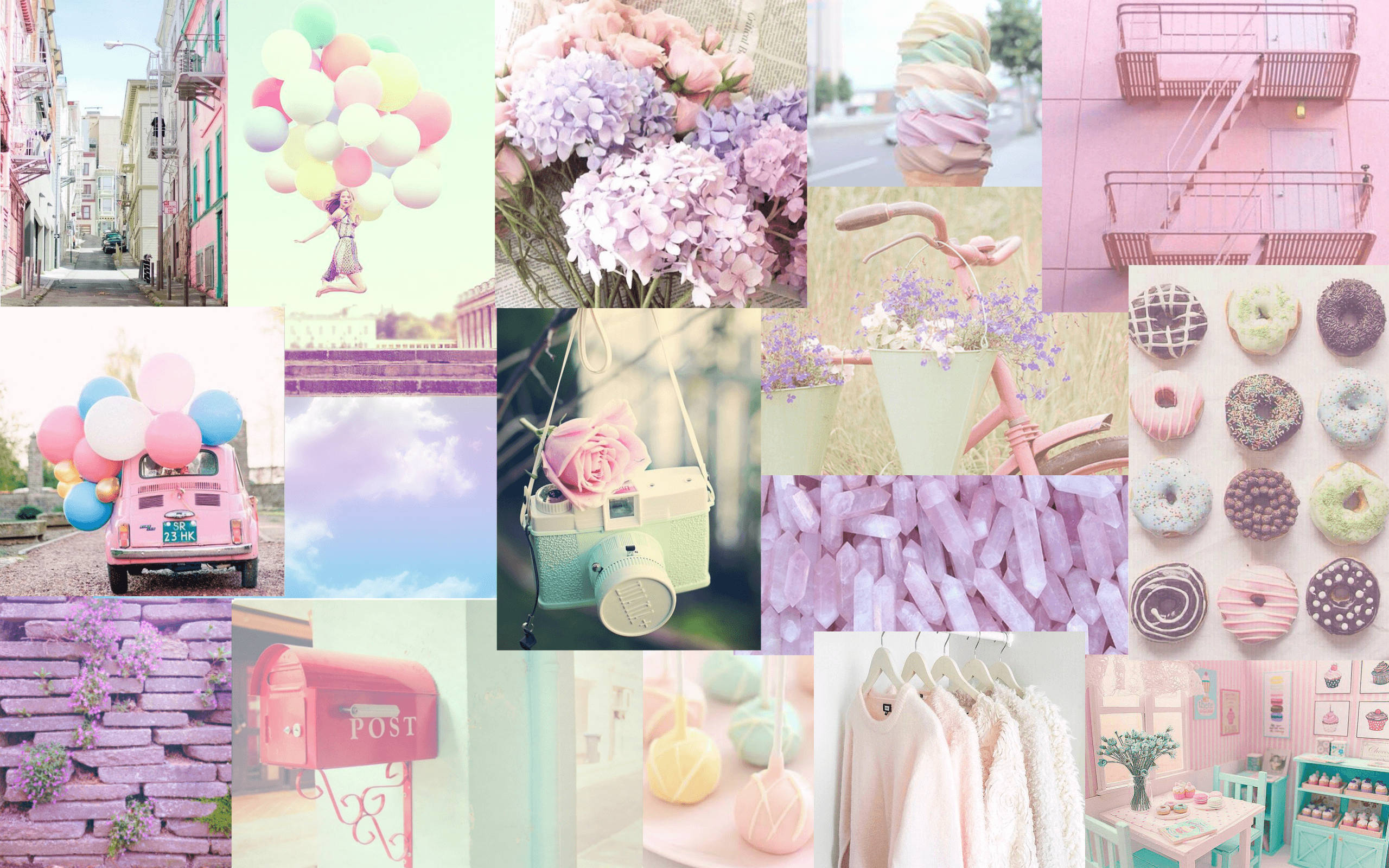 spring aesthetic, lavender, pastel-toned, 2K Desktop Wallpaper