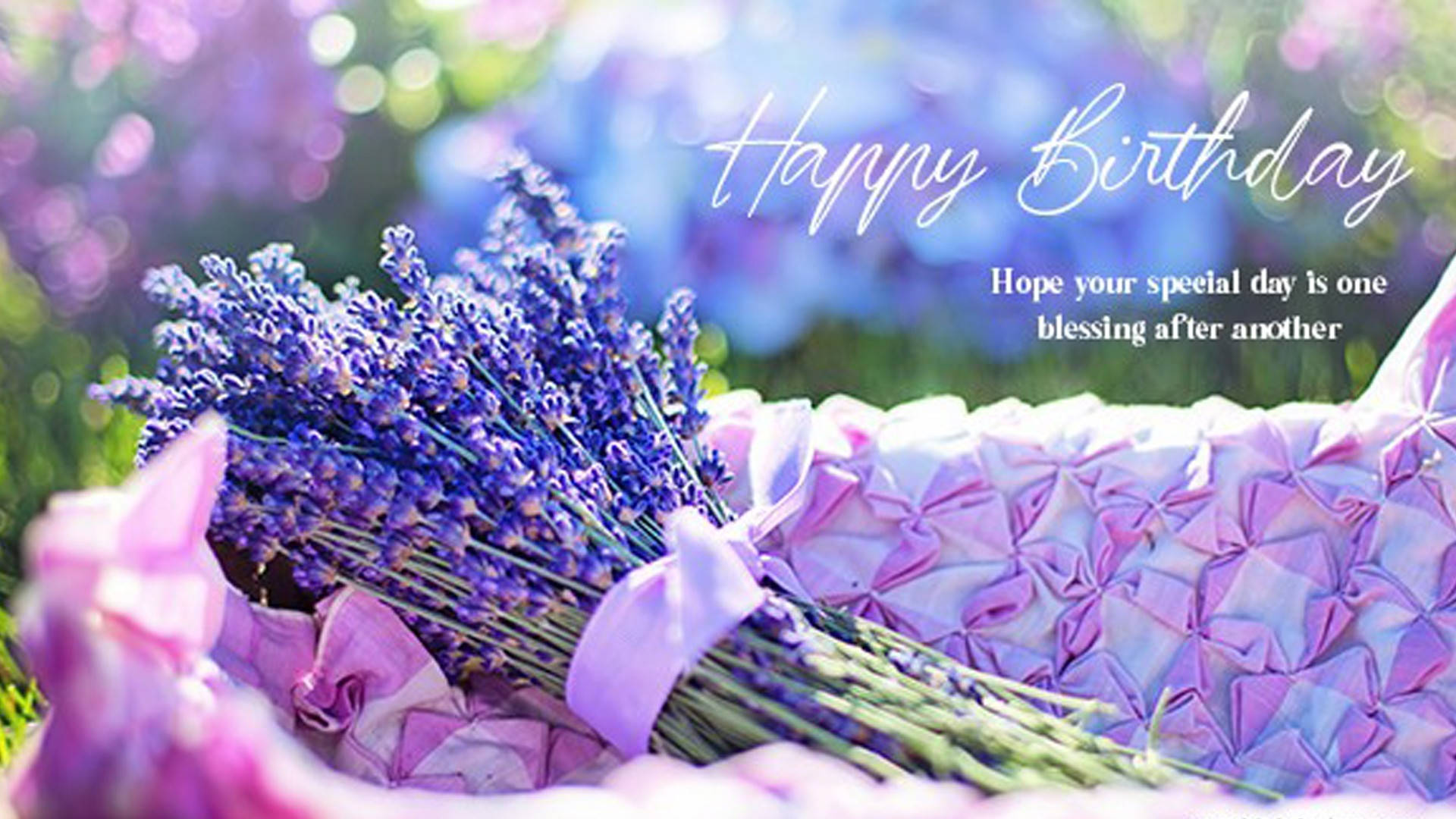 lavender bouquet, ribbon, textured pink paper, Full HD Desktop Wallpaper