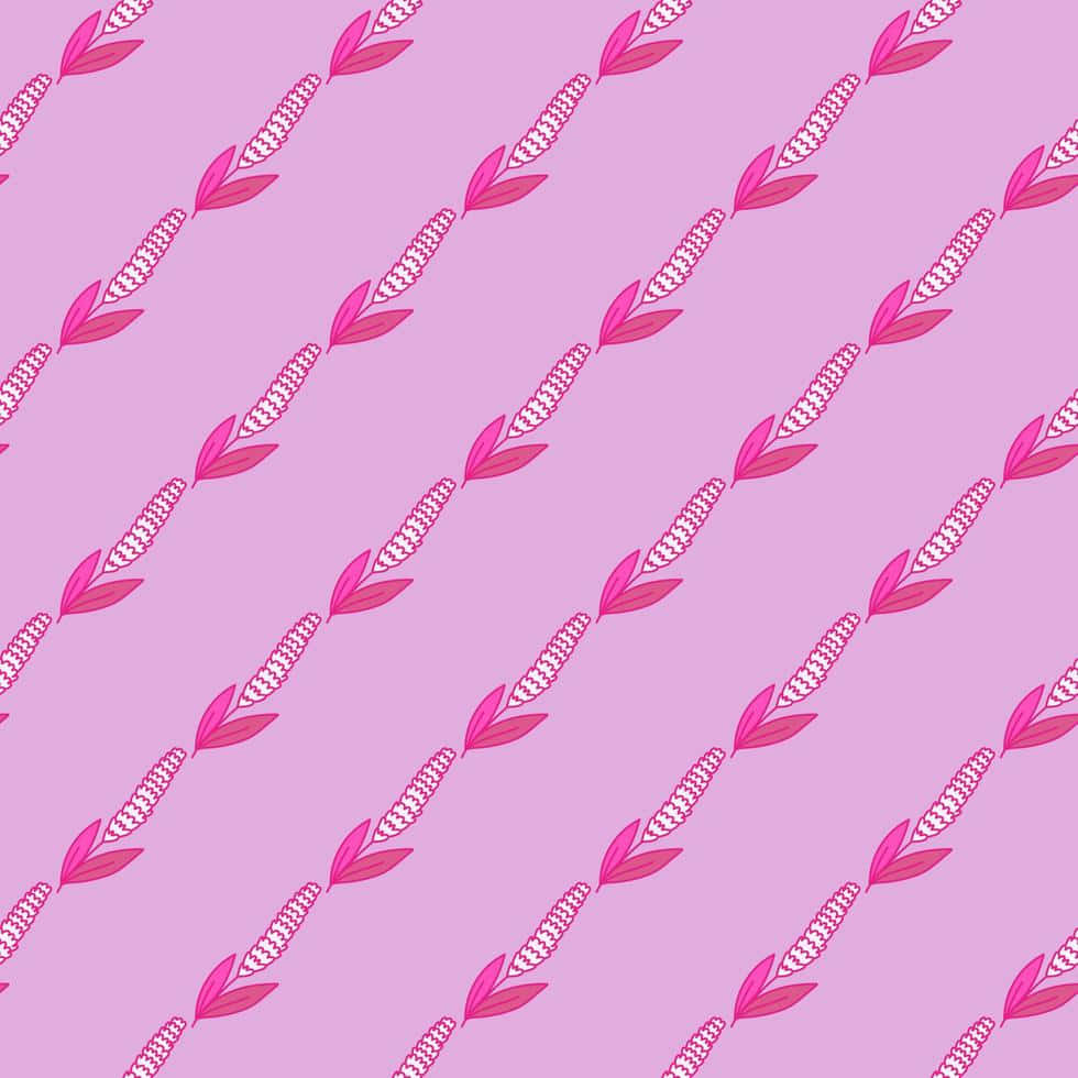 lavender pattern, pink background, stylized floral stems, SD Desktop Wallpaper