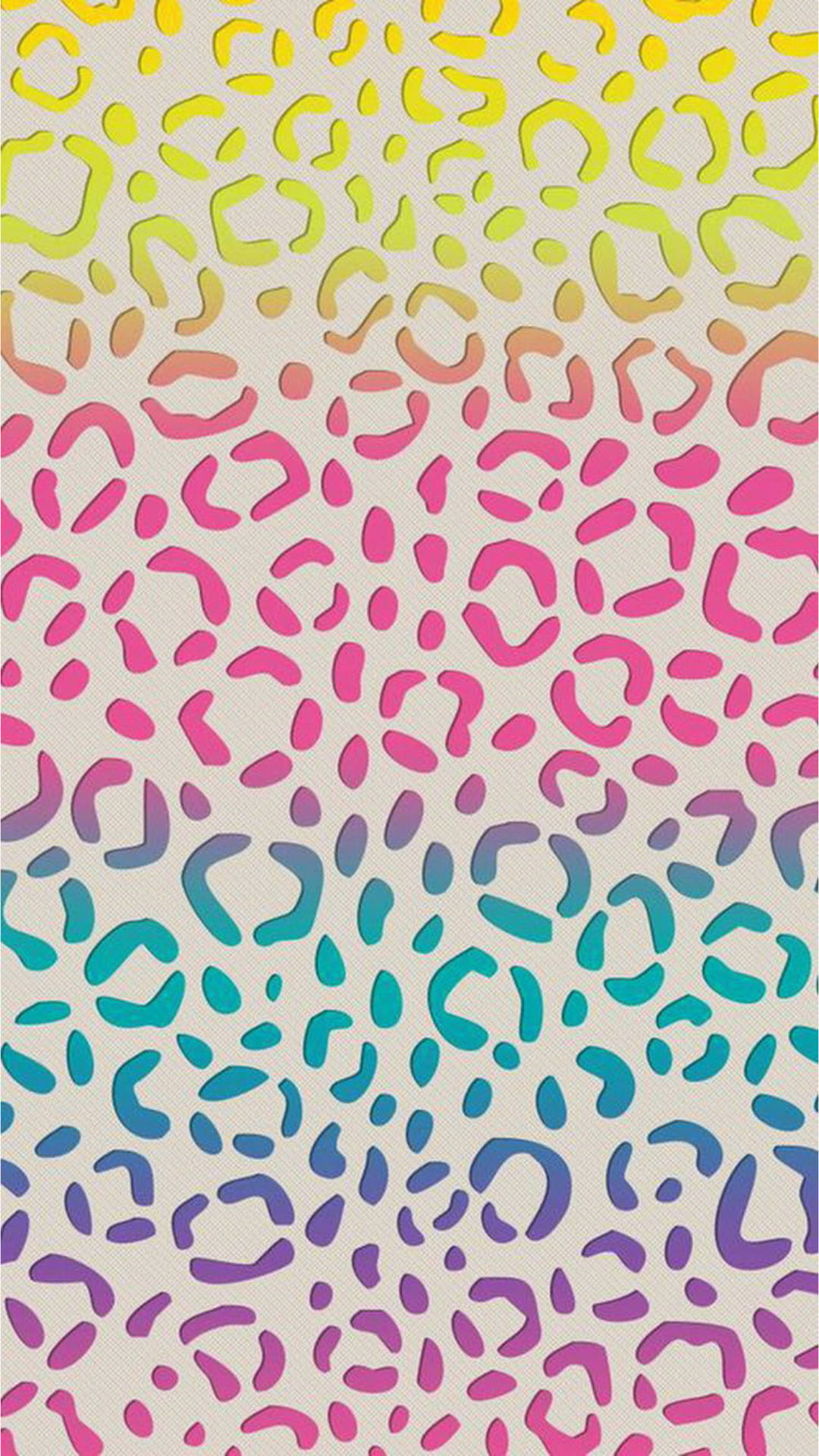 pastel colored cute leopard print, vibrant gradient leopard print pattern, yellow to pink to teal, Full HD Phone Wallpaper