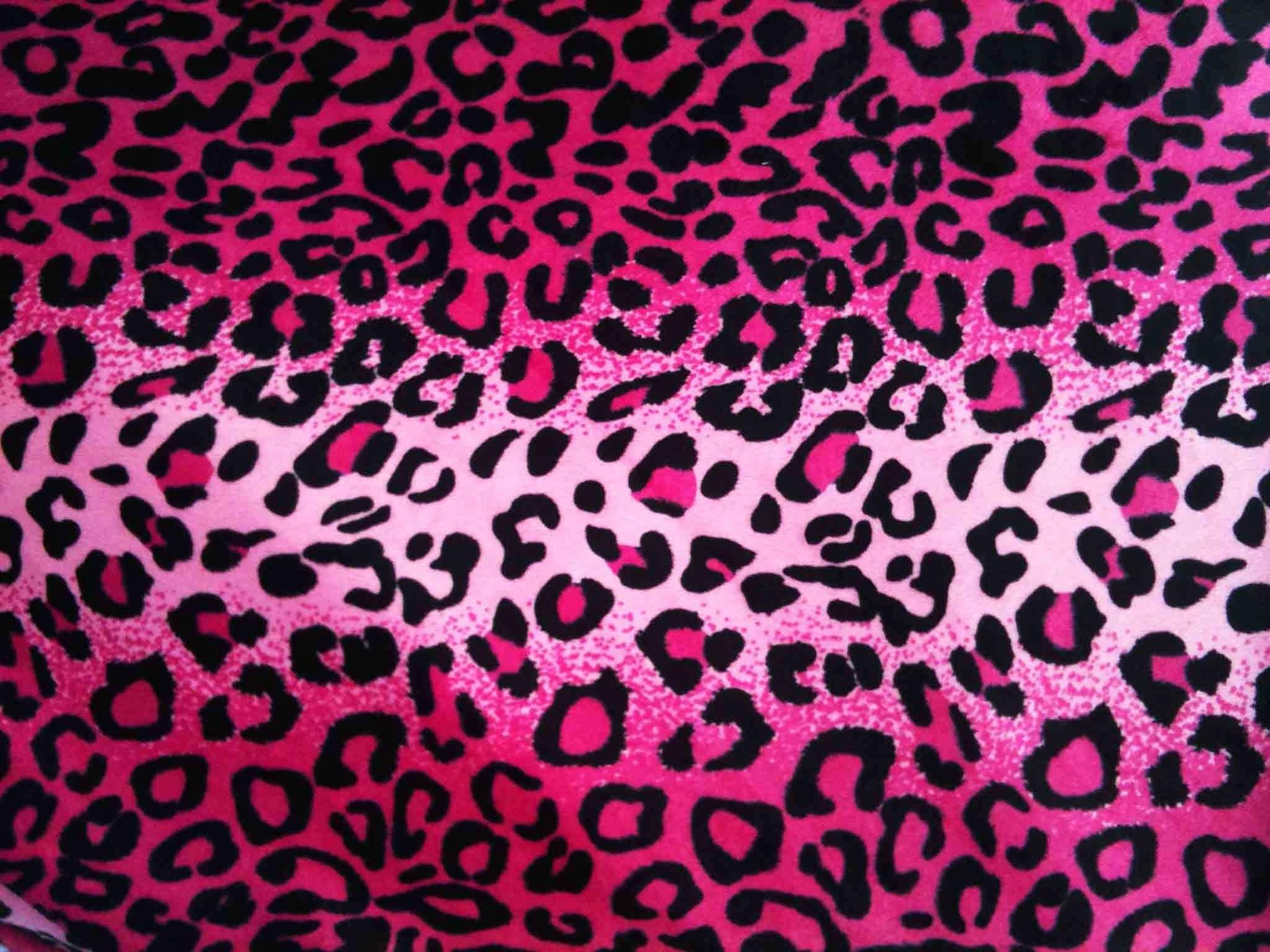pink leopard print, vibrant pink, black, Full HD Desktop Wallpaper
