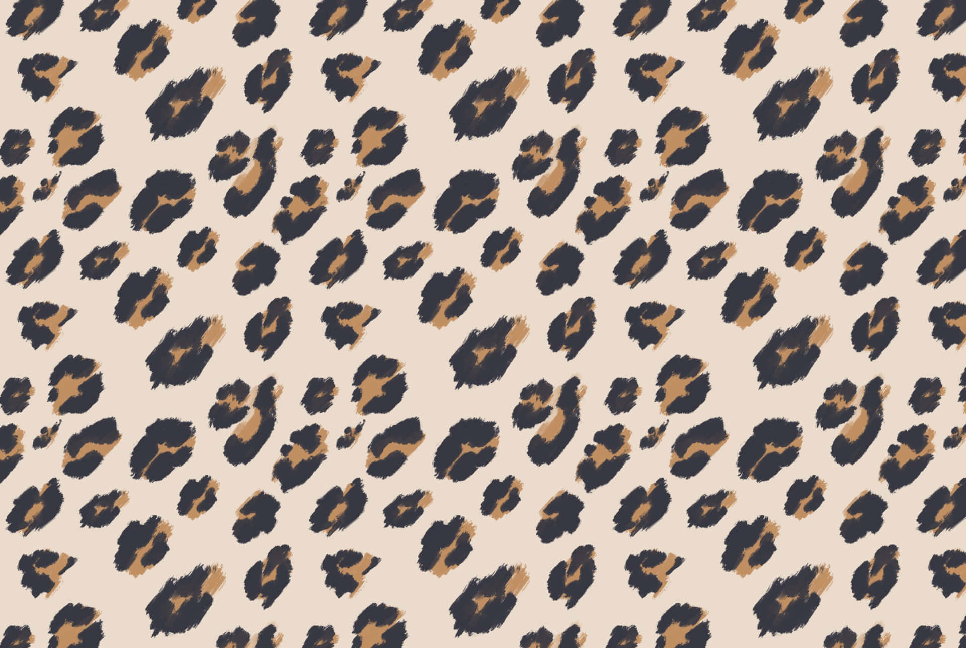 leopard print pattern, black and tan spots, creamy beige background, Full HD Desktop Wallpaper
