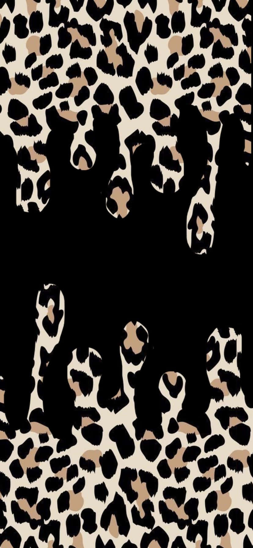 leopard print, silhouette art, black background, HD Phone Wallpaper
