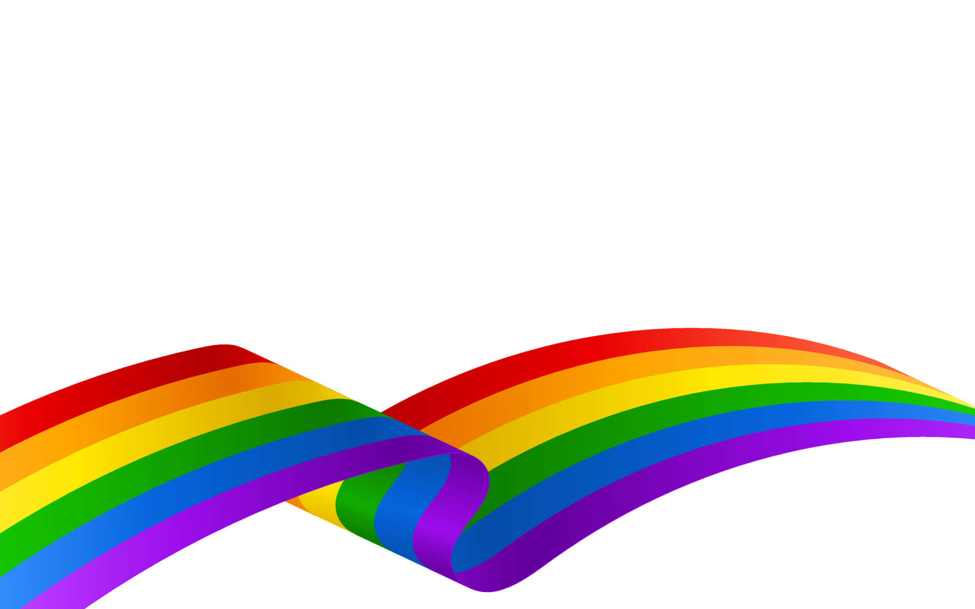 LGBT Flag, rainbow-colored ribbons, white background, Full HD Desktop Wallpaper